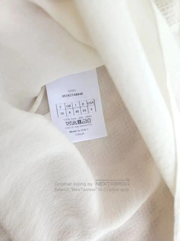 Dior Dior Sheer White Long Sleeve Cropped Shirt . Size XS / US 0-2 / IT 36-38 - 4 Thumbnail