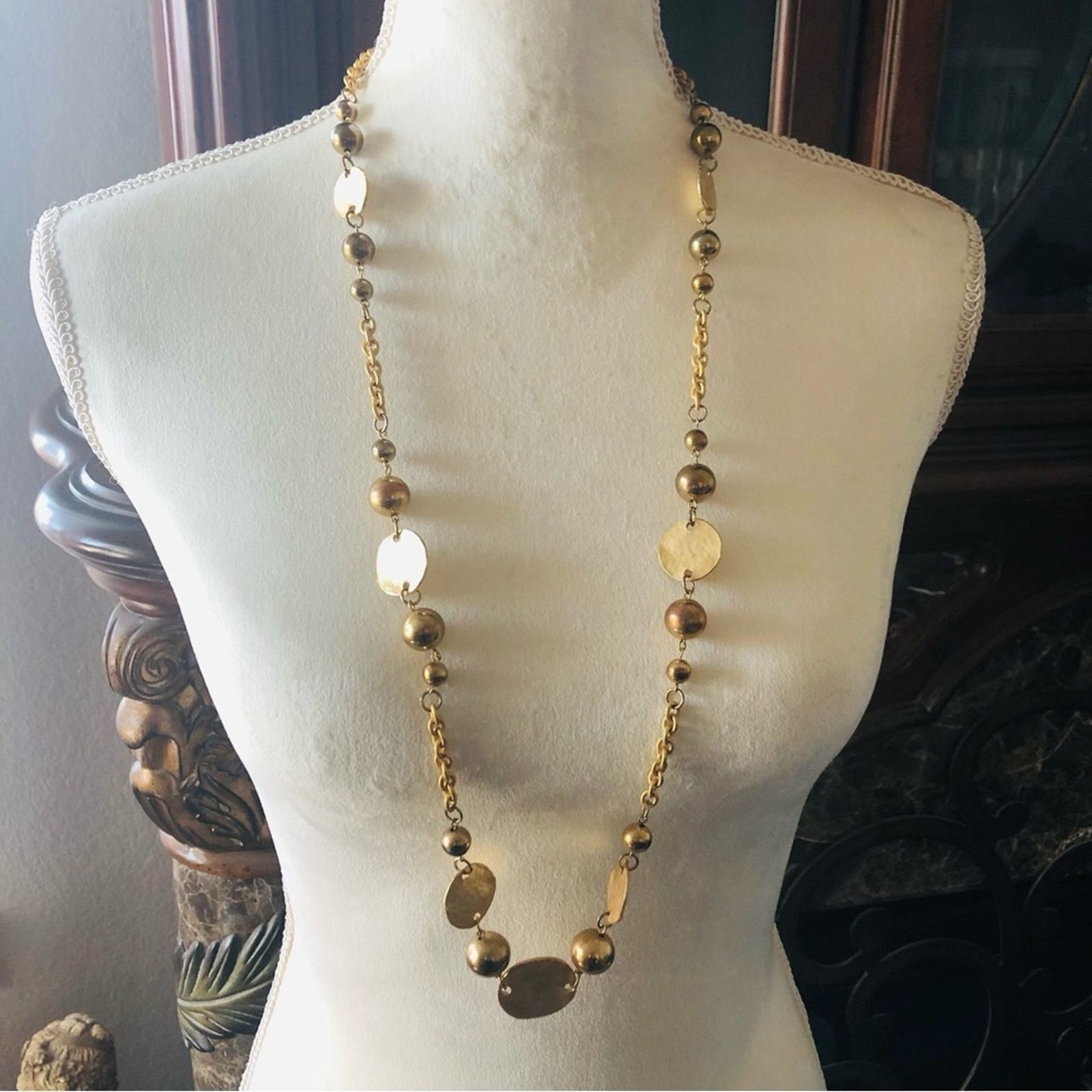Vintage Vintage 90s gold plated ball and disc necklace Size ONE SIZE - 2 Thumbnail