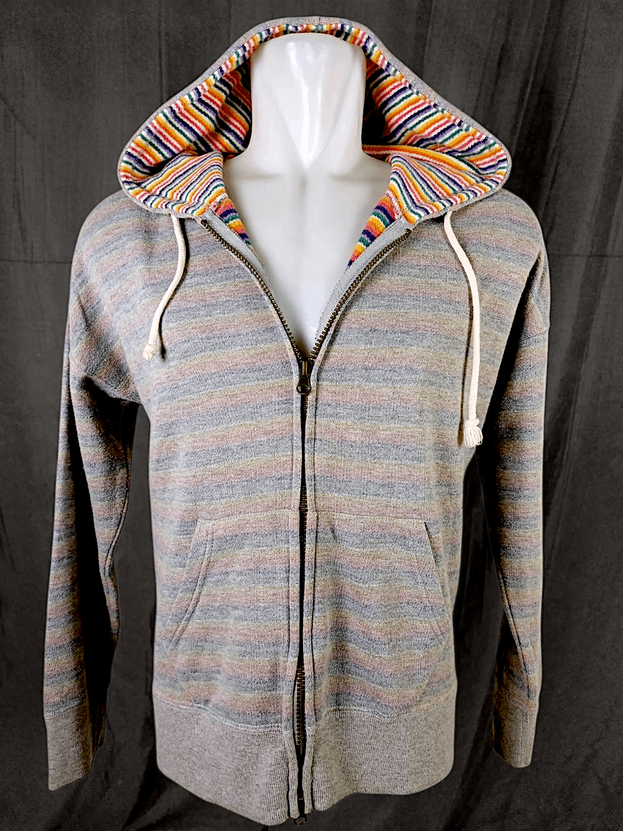 If Six Was Nine × Japanese Brand Vintage & Relax UNDER WRAPS Striped Rainbow Zipper Hoodie Size US M / EU 48-50 / 2 - 2 Thumbnail
