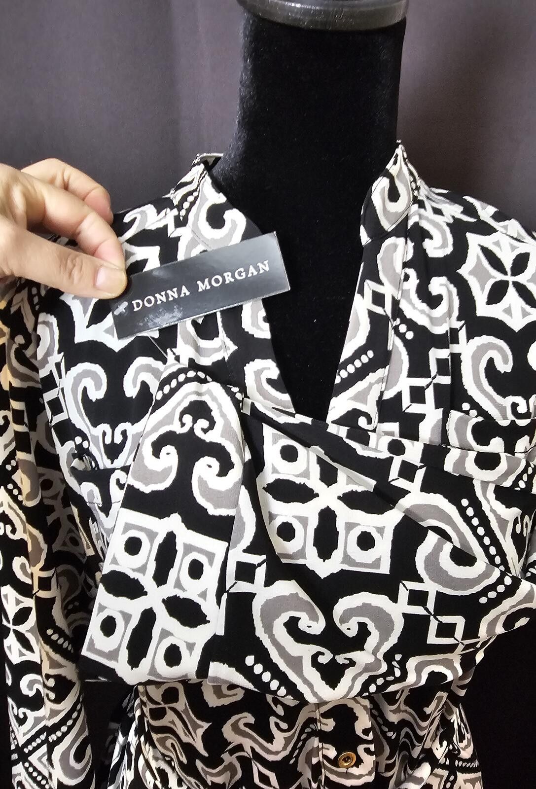 Other NWT Donna Morgan Dress Black & White Womens Size 12 Size XL / US 12-14 / IT 48-50 - 3 Thumbnail