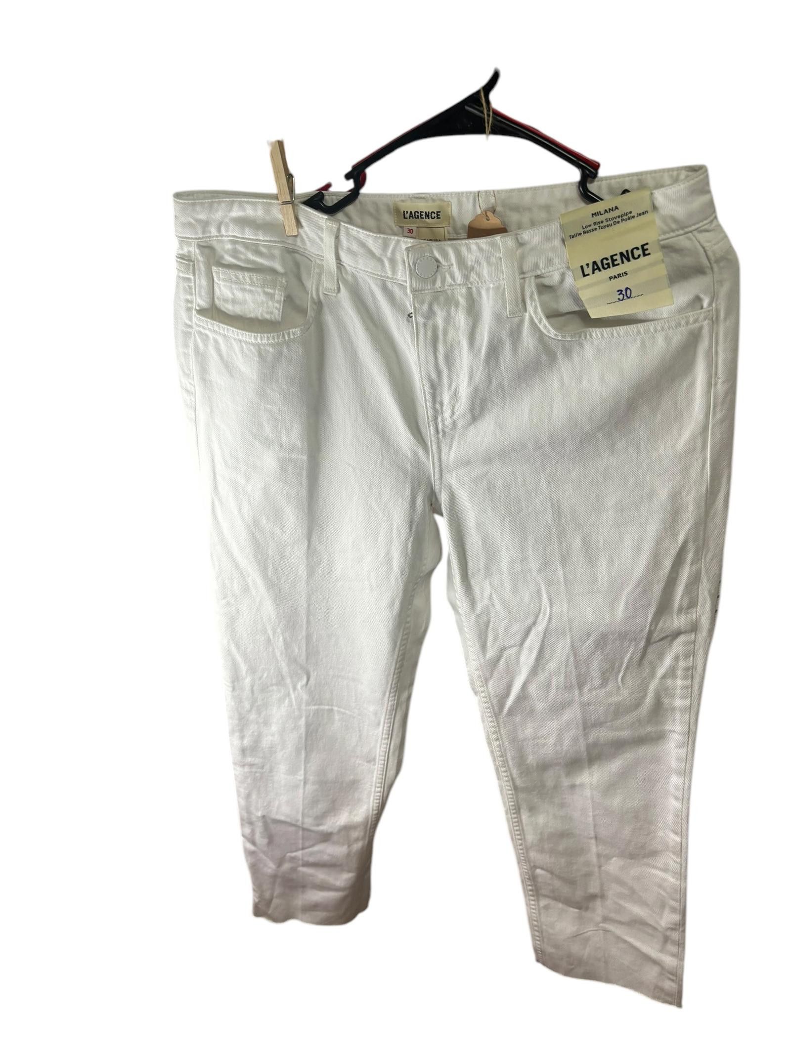 Designer L'agence Milana Lowrise Stovepipe Jean White Size 30 Size 30" / US 8 / IT 44 - 1 Thumbnail