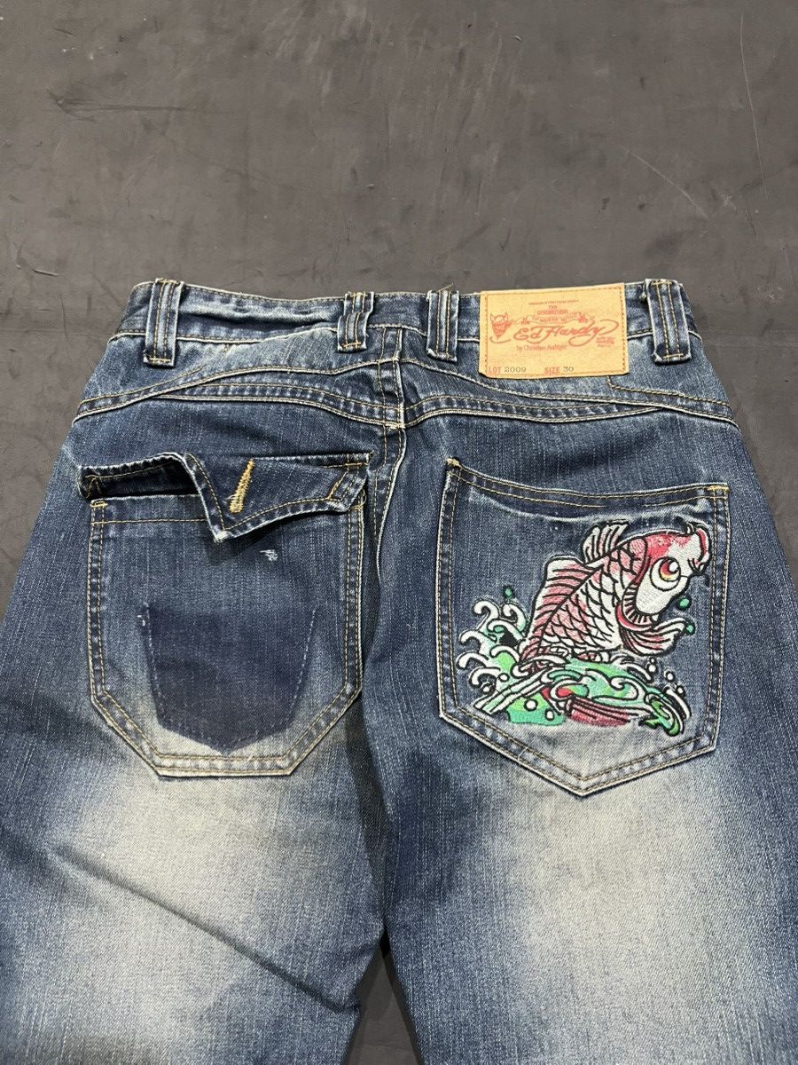 Christian Audigier 💸BINDINGOFFER💸Ed hardy koi embrioded Size US 30 / EU 46 - 3 Thumbnail