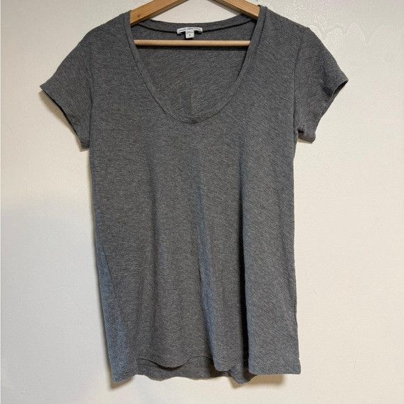 James Perse James Perse Standard Grey Scoop Neck Tee Size 2 Size S / US 4 / IT 40 - 2 Thumbnail