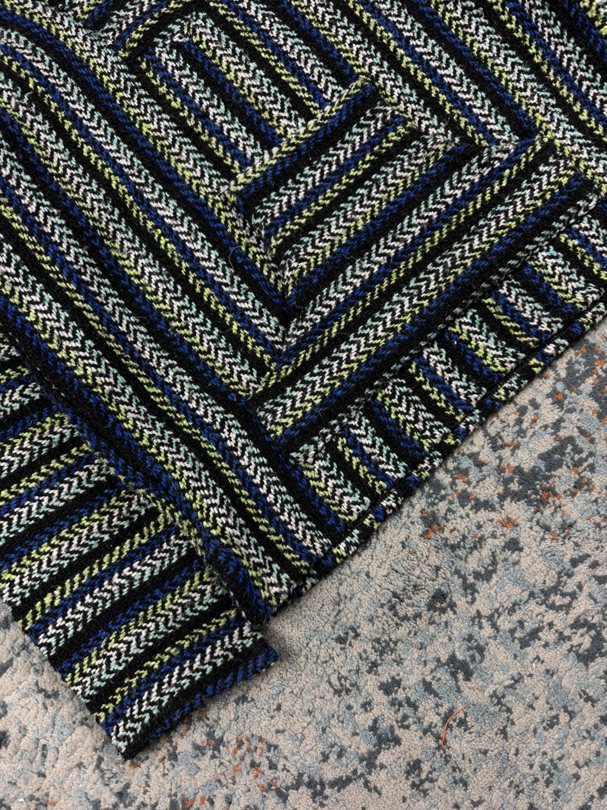 Handmade × Vintage Vintage 90s made in Mexico Baja drug rug hoodie boho rasta Size US S / EU 44-46 / 1 - 8 Thumbnail