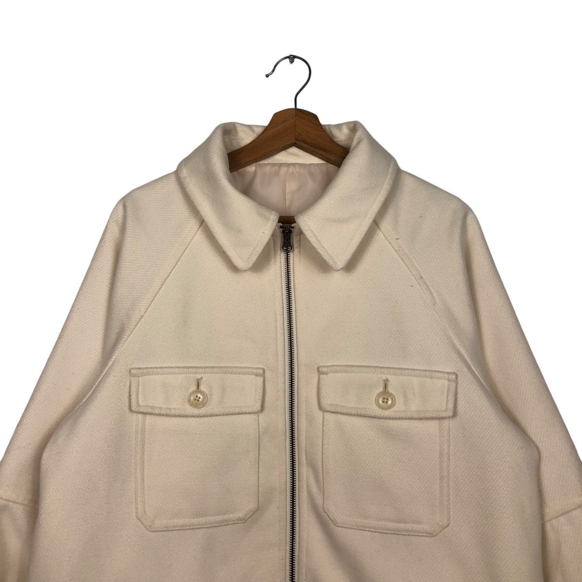Japanese Brand 📌Vintage Cropped Wool Biker Jacket GU Size US XL / EU 56 / 4 - 4 Thumbnail