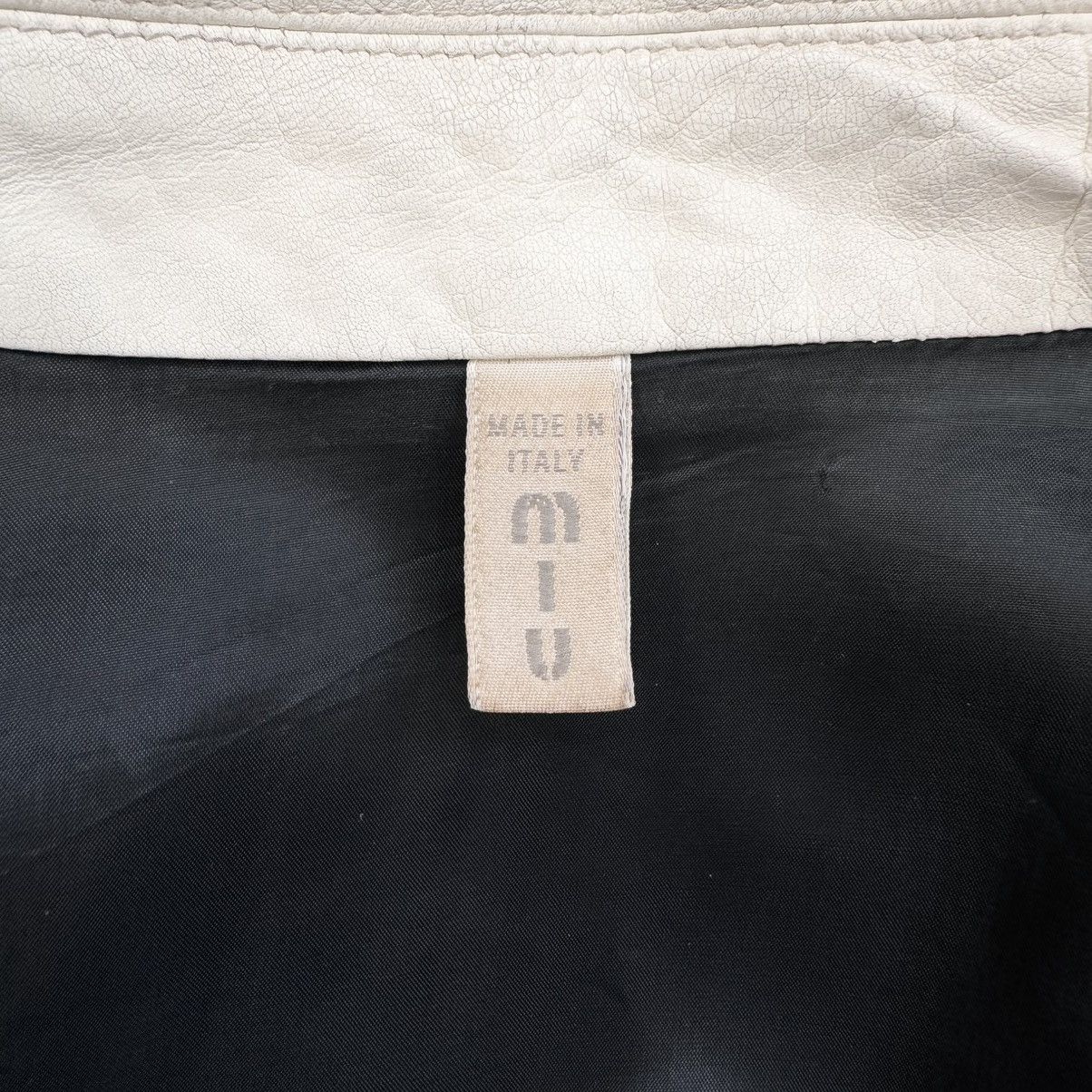 Miu Miu Miu Miu SS2000 White Belted Leather Blouson Jacket Size US L / EU 52-54 / 3 - 9 Thumbnail