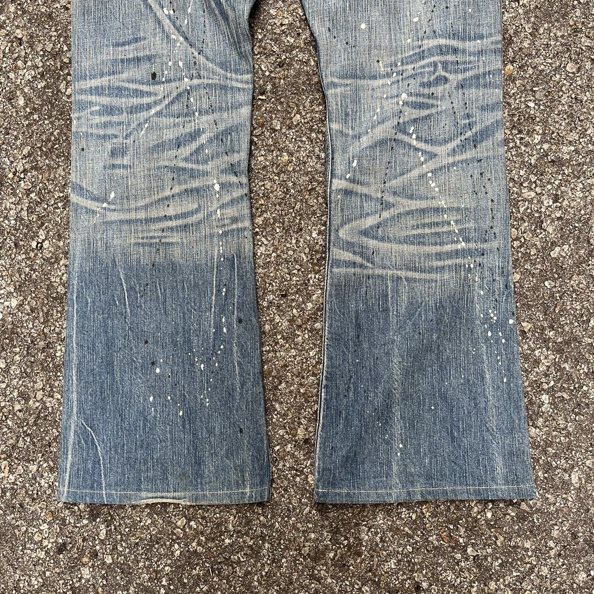 Hysteric Glamour Flare Jeans Vintage Paint Mudwash Distressed Edwin Blue Trip Size US 31 - 13 Thumbnail