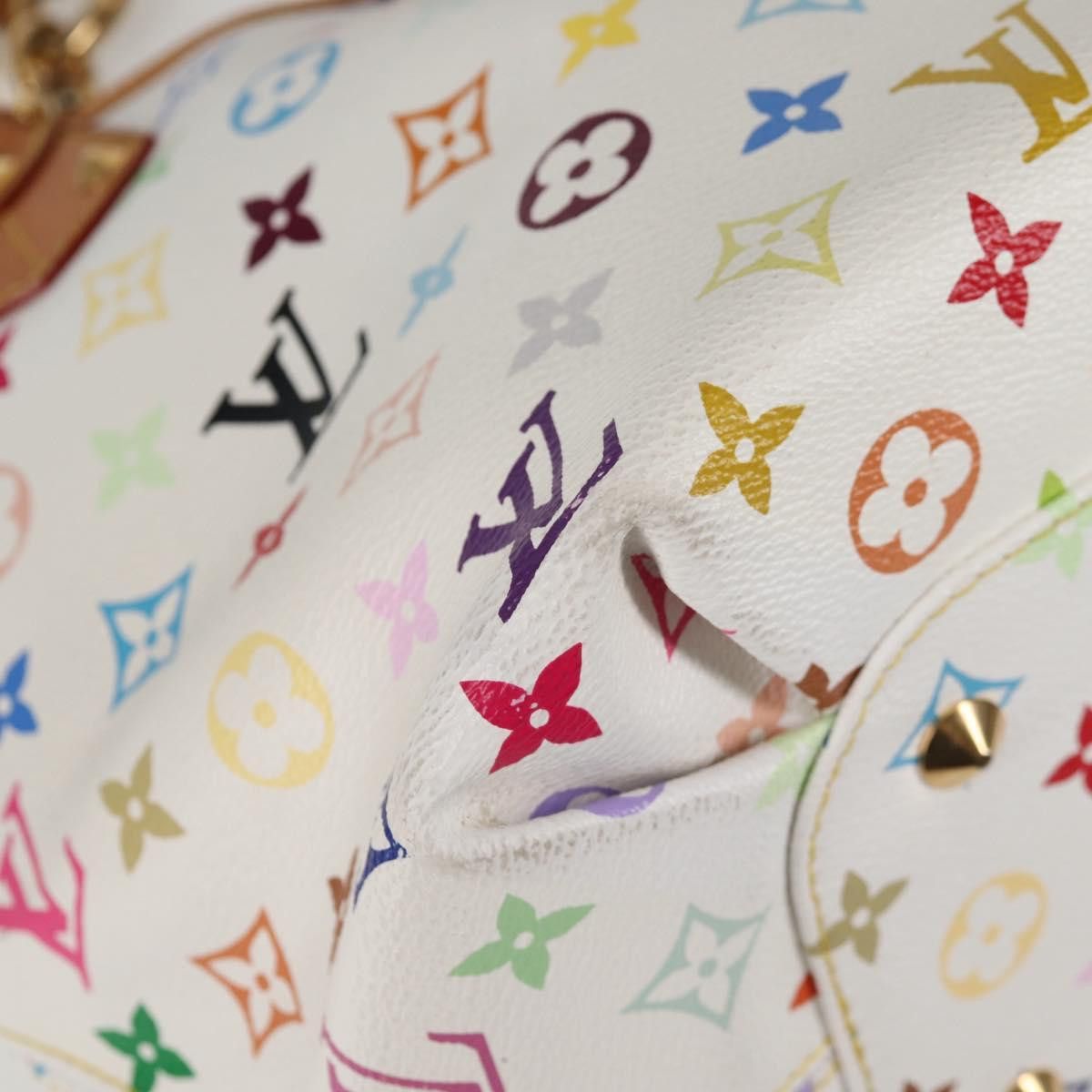 Louis Vuitton LOUIS VUITTON Monogram Multicolor Annie MM Tote Bag White Size ONE SIZE - 8 Thumbnail
