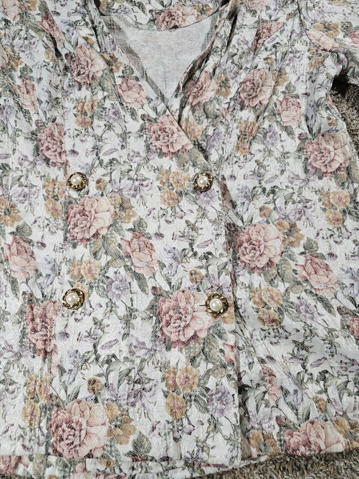 Designer Dawn Joy 2 floral blazer shoulder pads USA SEE Measurement Size M / US 6-8 / IT 42-44 - 2 Thumbnail