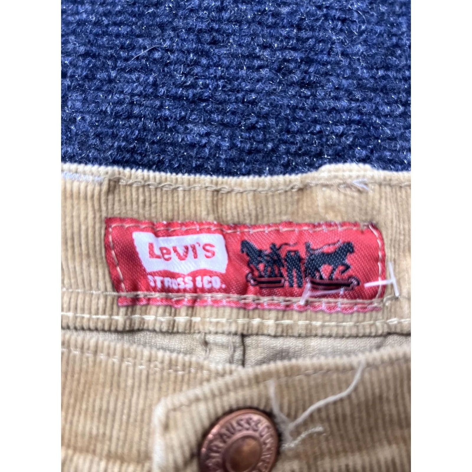 Levi's Levi's 513 Slim Straight Pants Mens 32x32 Corduroy Beige Five Pocket Casual Chino Block Logo Vintage No zip Mens Size US 32 / EU 48 - 3 Thumbnail