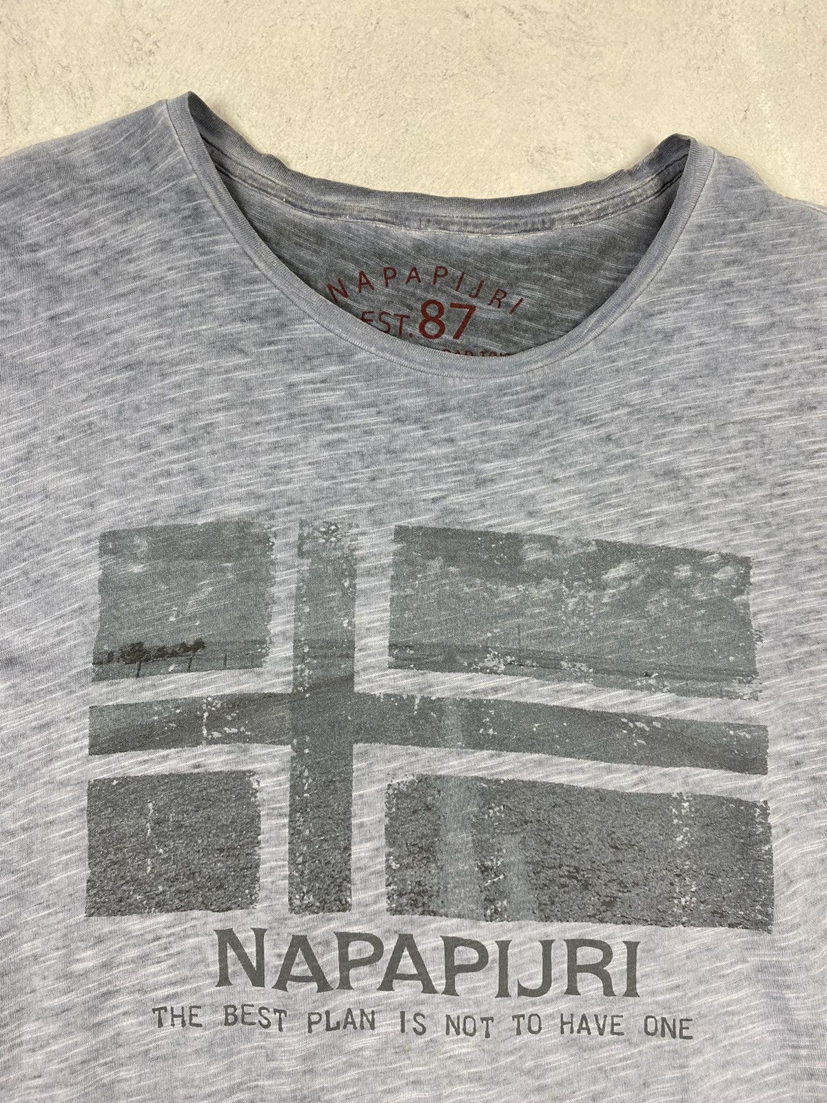 Napapijri Napapijri Big Logo Gorpcore Outdoor Washed Blue T Shirt Size US XL / EU 56 / 4 - 5 Thumbnail