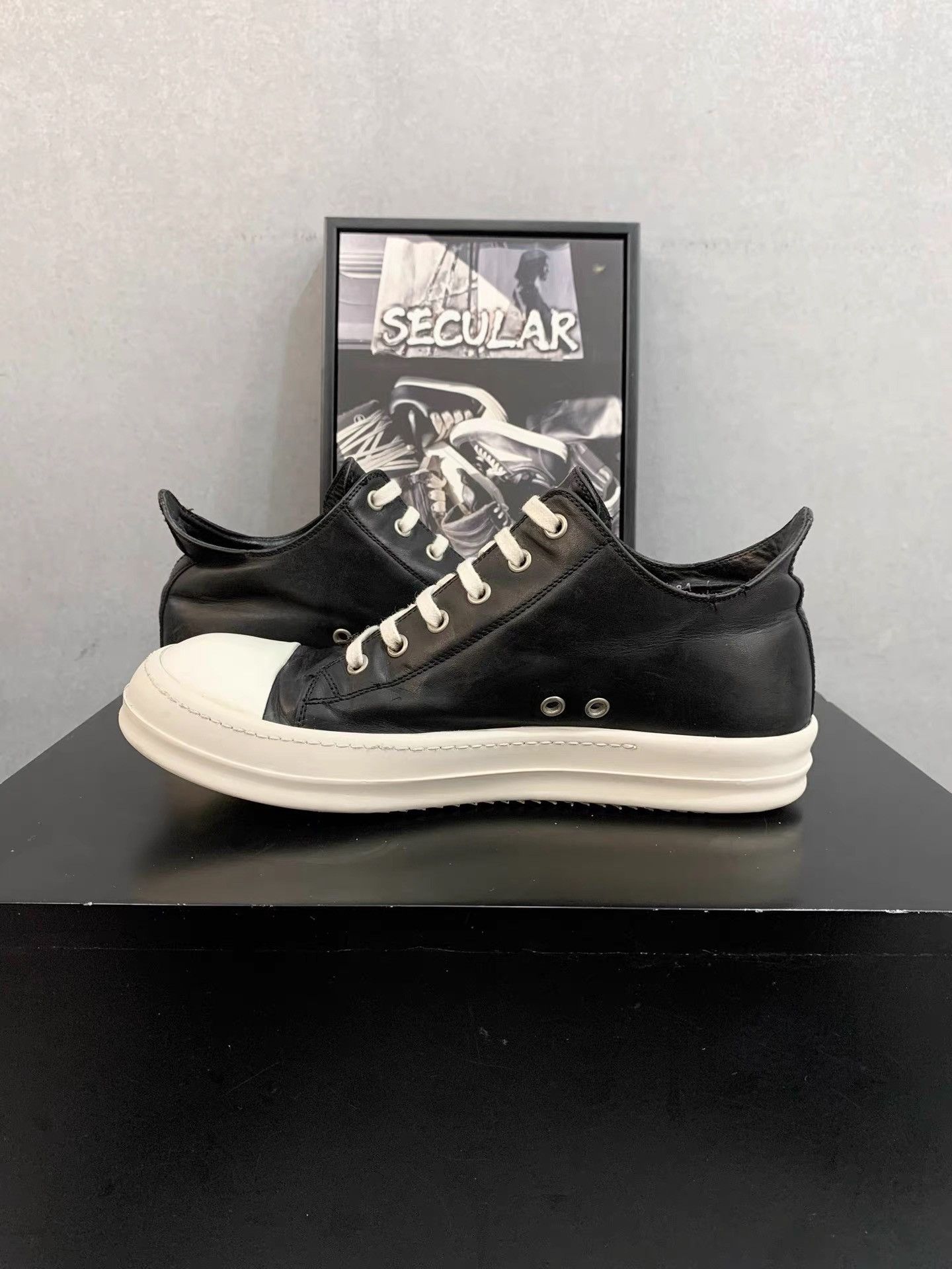 Rick Owens Rick Owens 16SS Mainline Leather Low-Top Ramones K34 Size US 7.5 / EU 40-41 - 6 Thumbnail