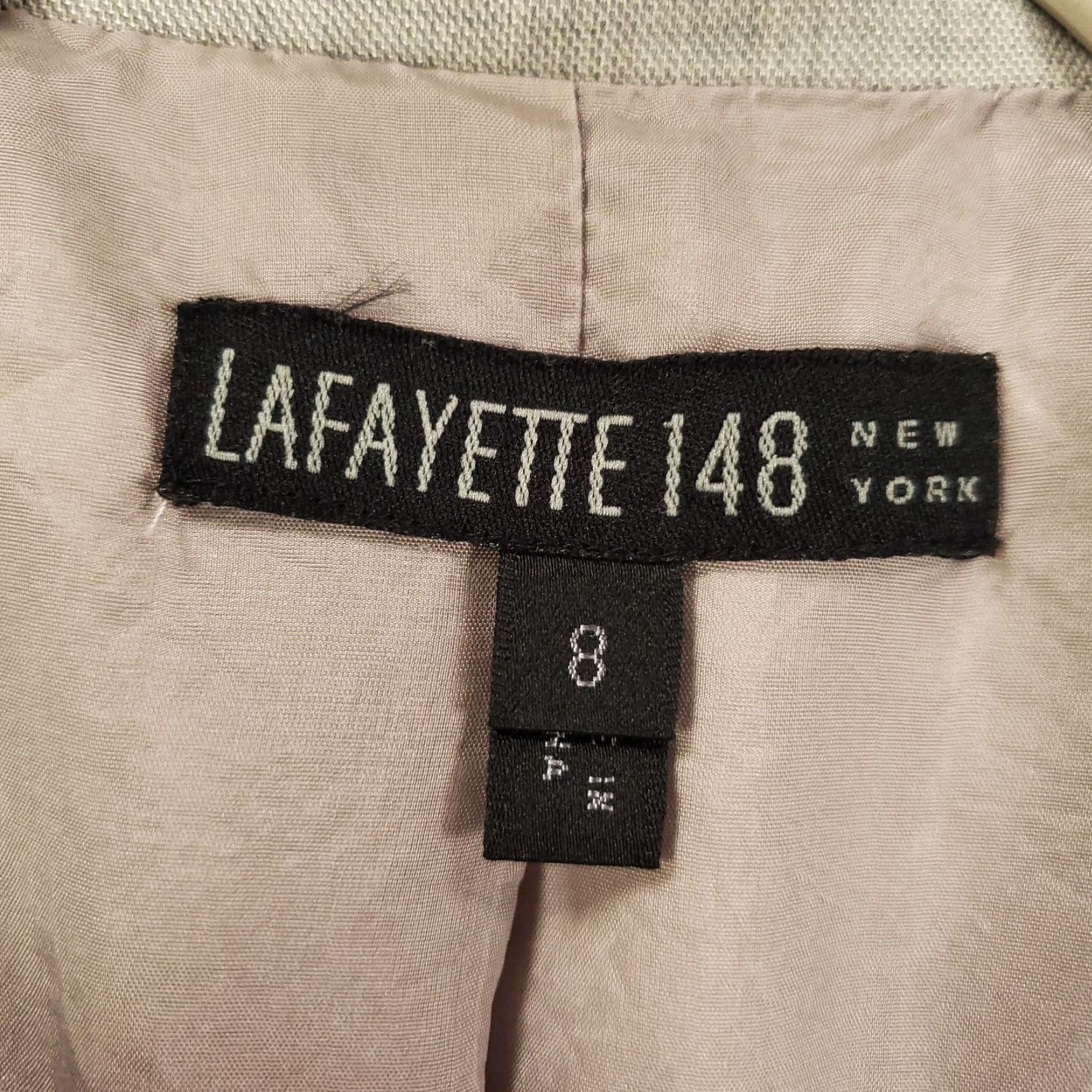 Vintage VINTAGE Lafayette 148 Blazer Jacket Womens 8 Gray Wool Silk Blend Classic Open Front Pockets Size M / US 6-8 / IT 42-44 - 5 Thumbnail