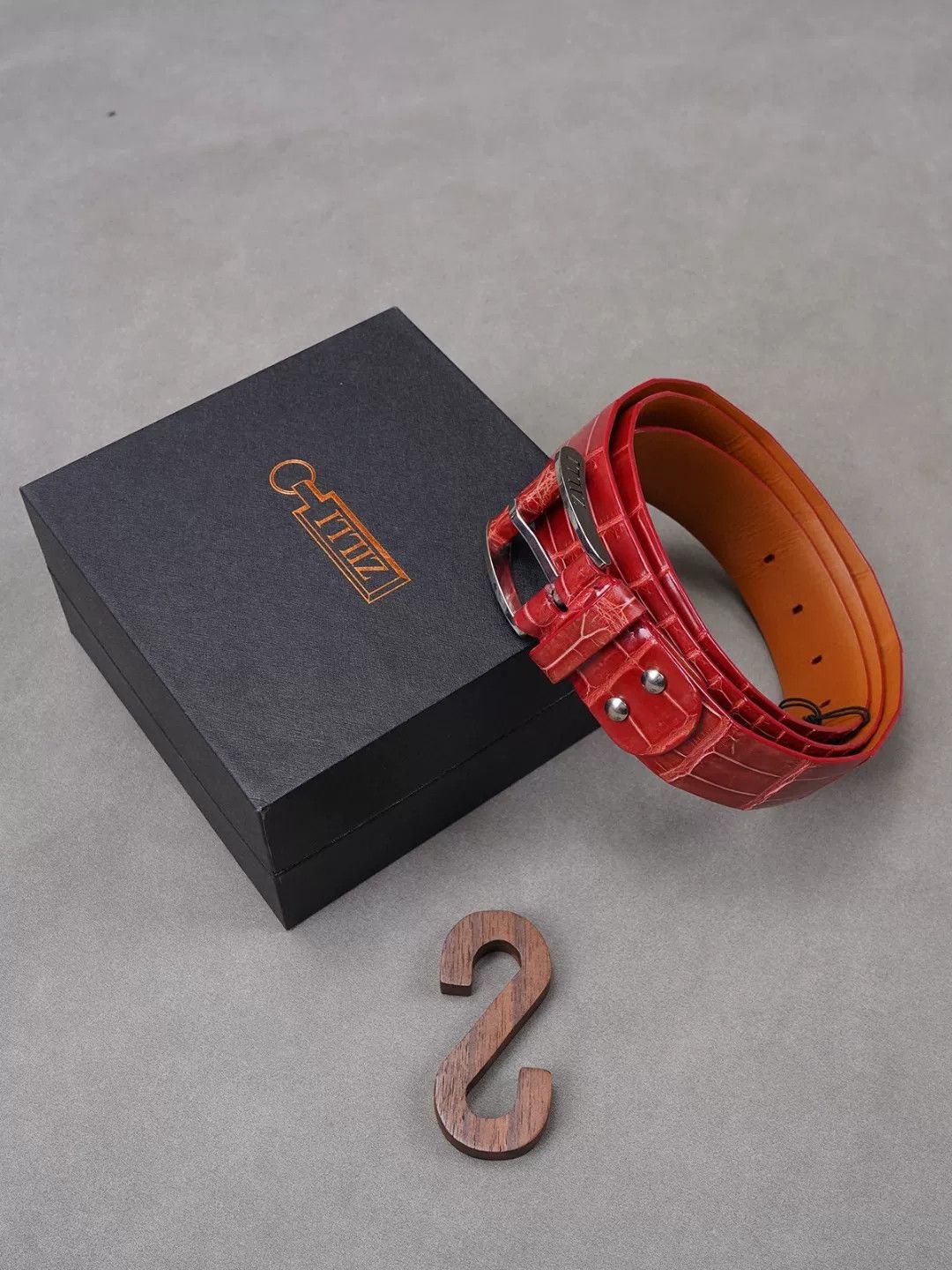 ZILLI Red Fish Skin Belt 105cm