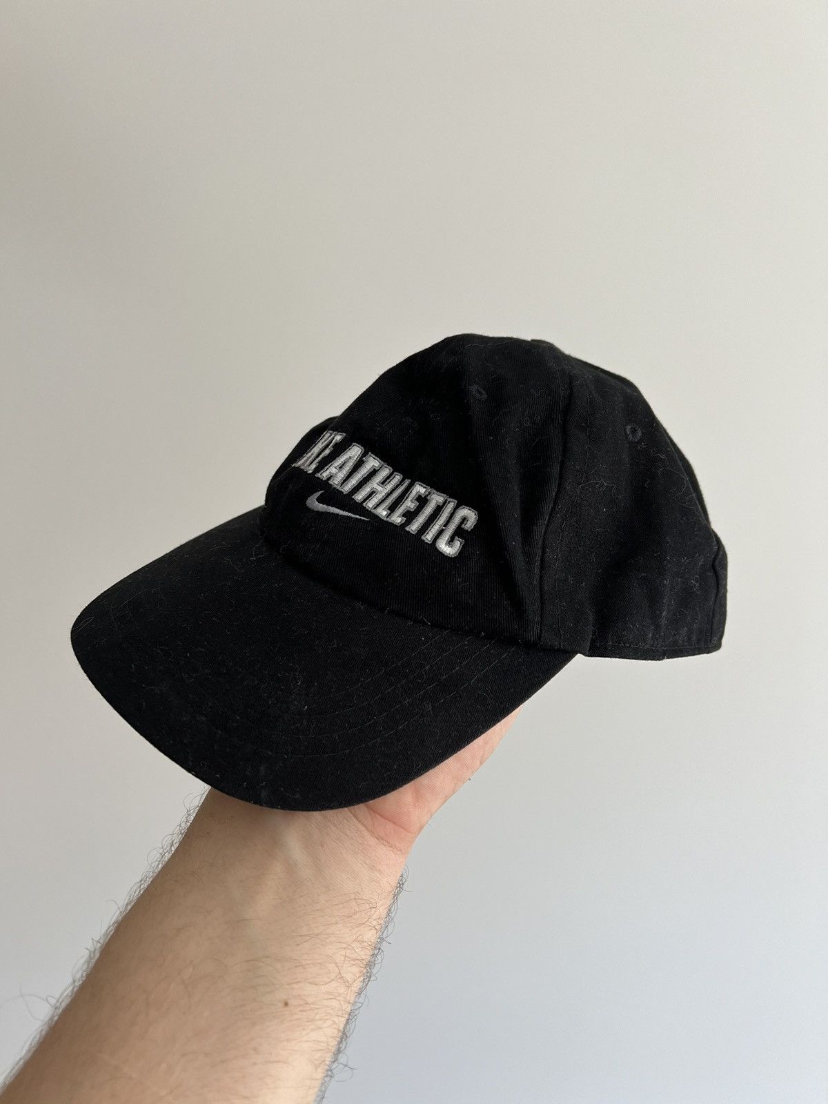 Nike × Vintage Vintage Nike Athletic Black Baseball Cap Size ONE SIZE - 4 Thumbnail