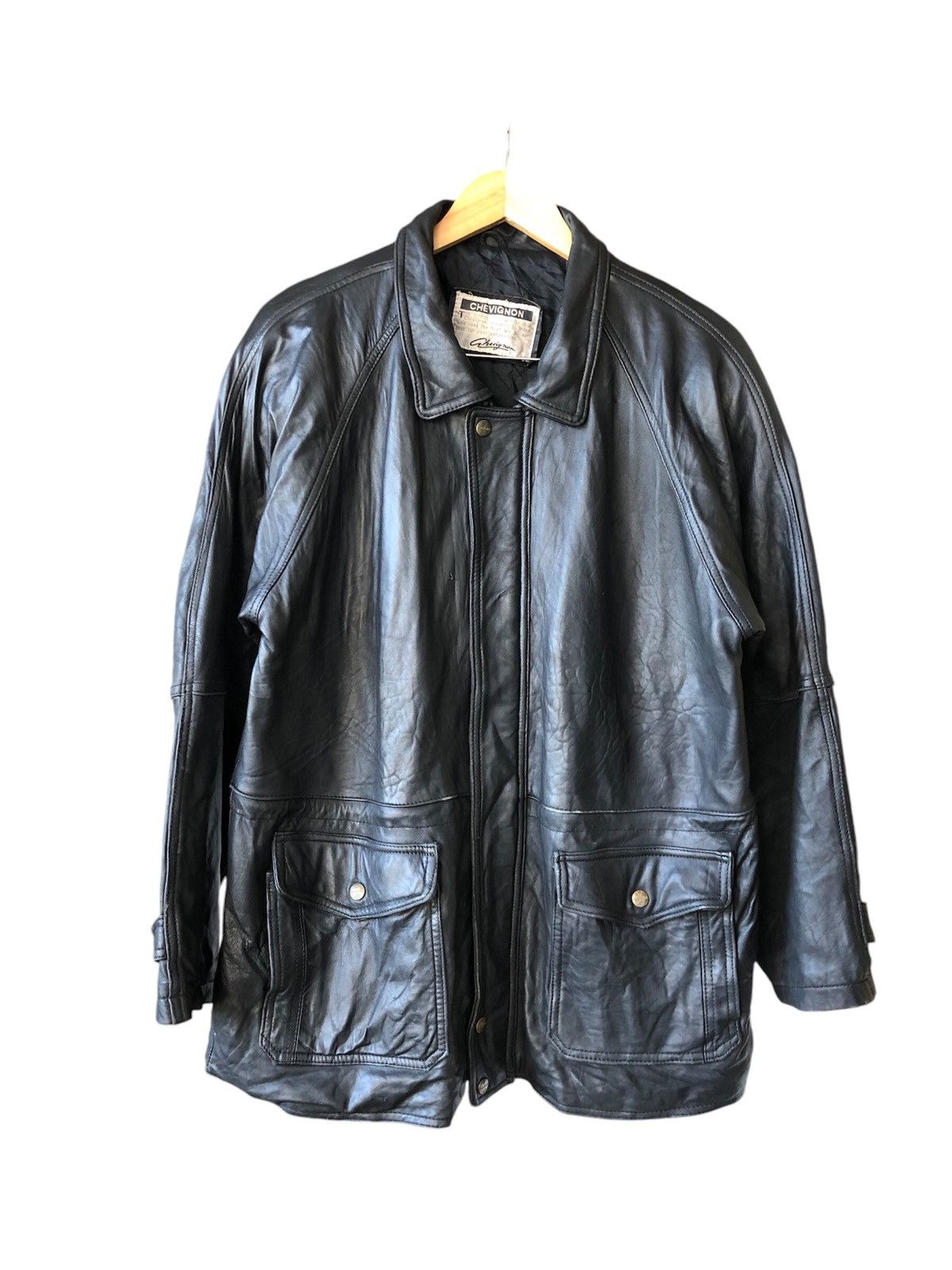 Vintage Chevignon Leather Jacket Black
