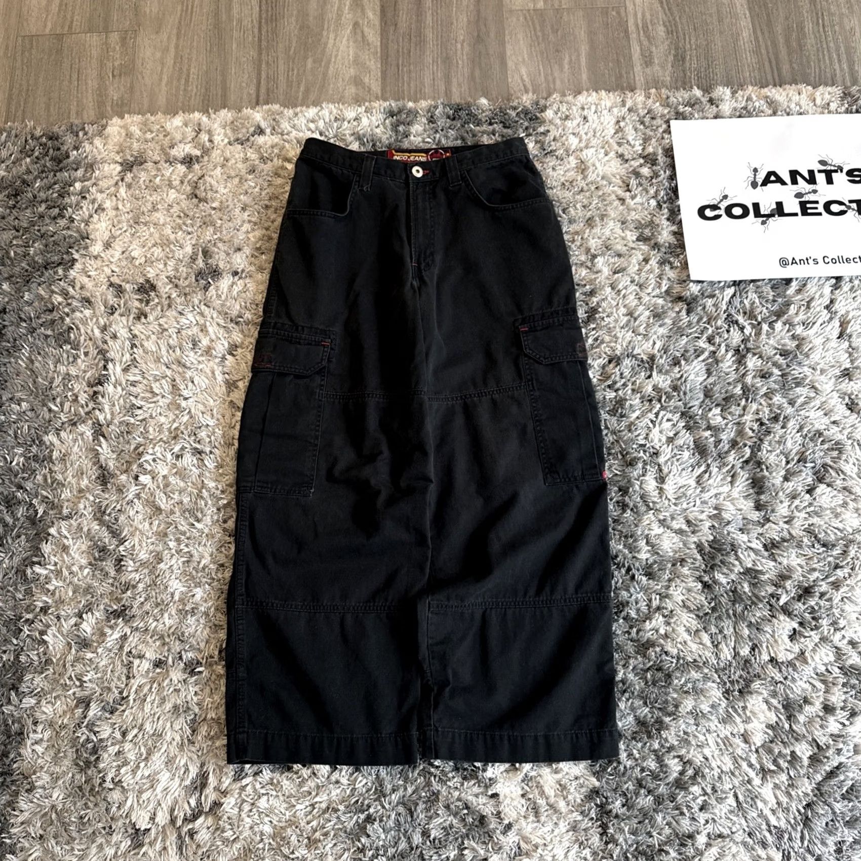 JNCO VINTAGE Jnco Embroidered Black Cargo Pants 90s Y2K Men's Size 32x30 RARE HTF Size US 32 / EU 48 - 5 Thumbnail
