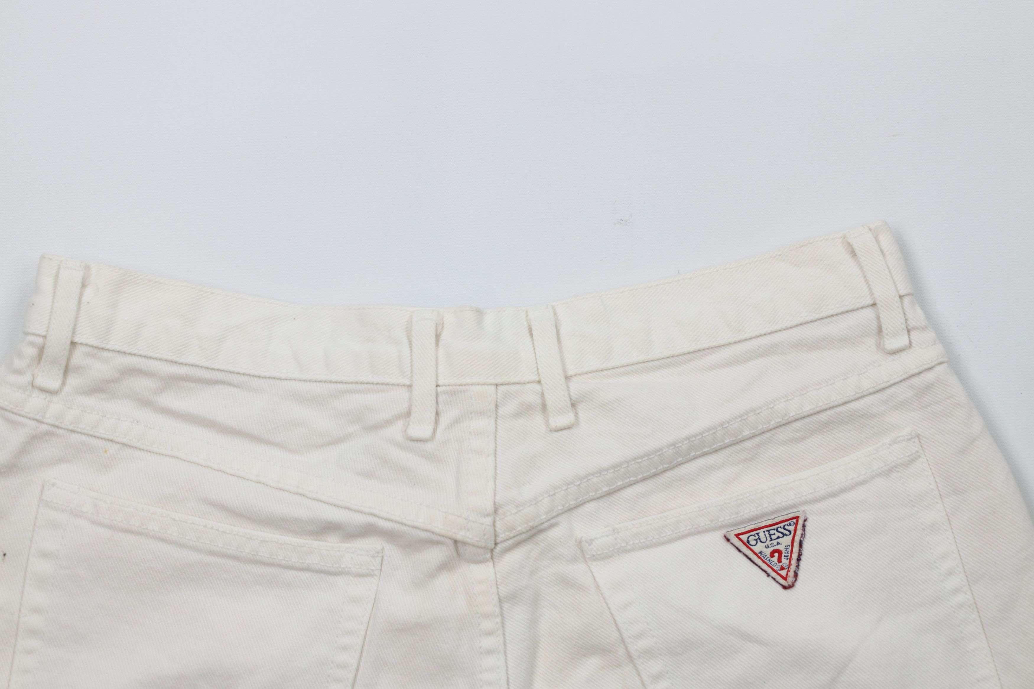Guess × Vintage Vintage 90s Guess Spell Out Cut Off Denim Jean Shorts USA Size 32" / US 10 / IT 46 - 10 Thumbnail