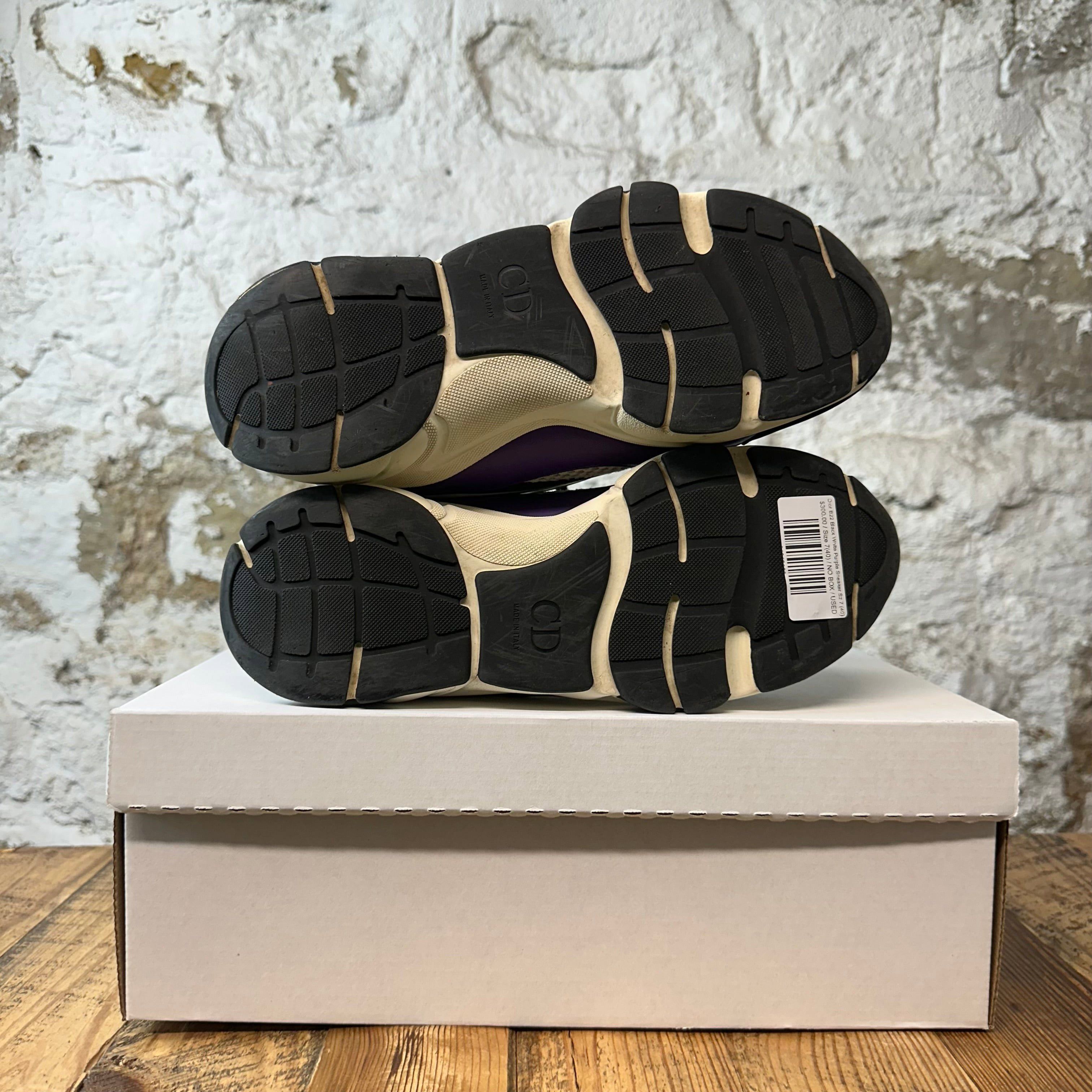 Dior Dior B22 Black White Purple Sneaker Sz 7 (40) Size US 7 / EU 40 - 4 Thumbnail