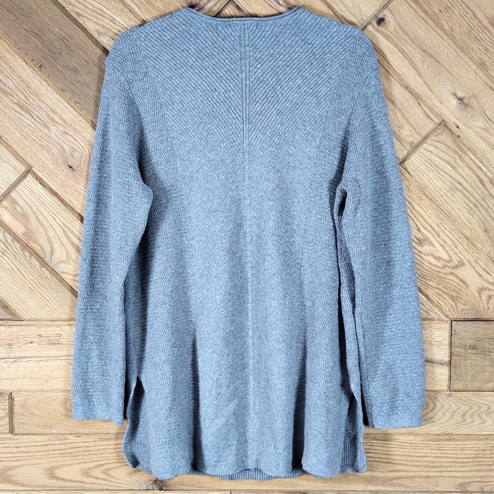 J. Jill J. Jill Sweater Women L Large V-Neck Textured Knit Long Sleeve Tunic Gray Size L / US 10 / IT 46 - 7 Thumbnail