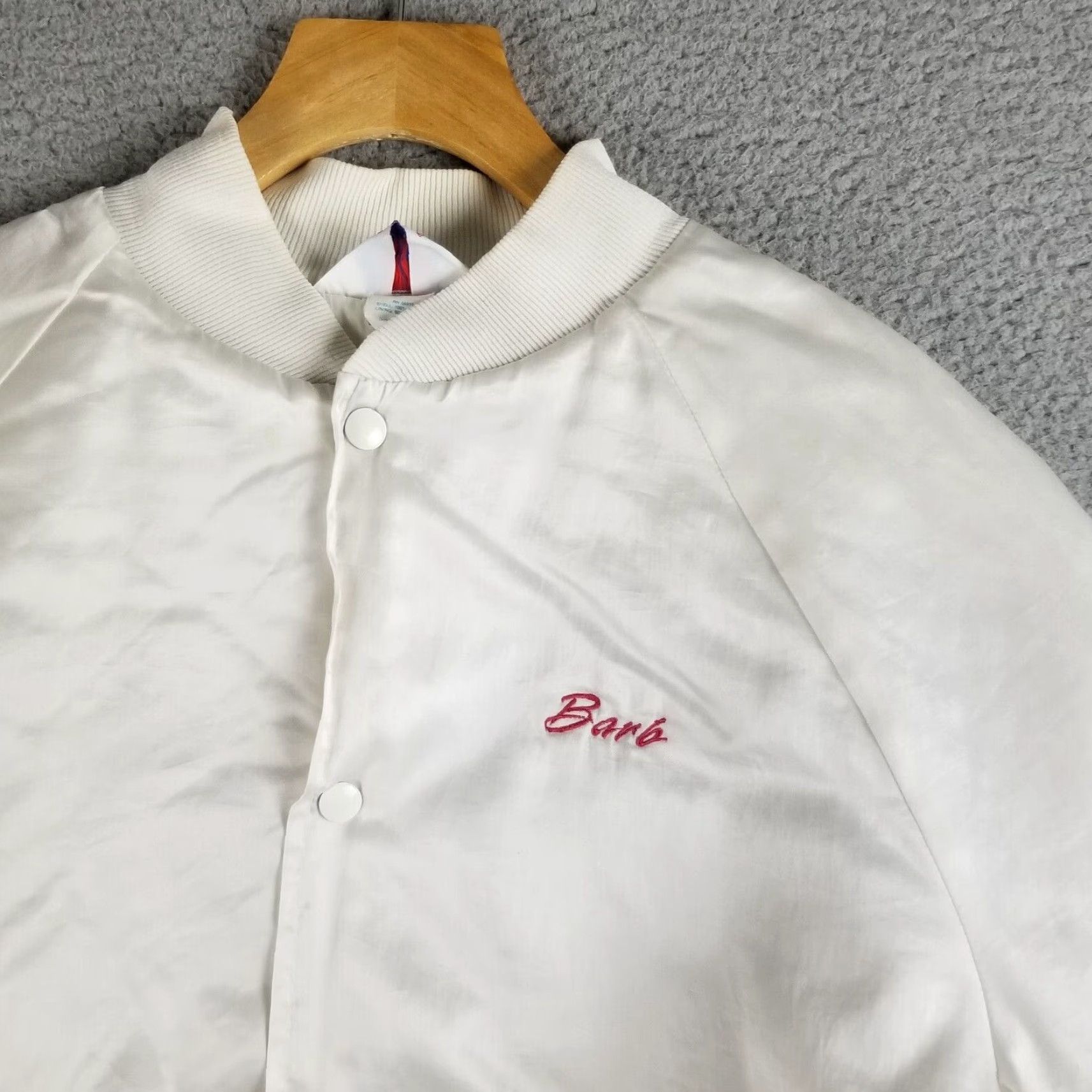 Vintage VINTAGE West Ark Satin Bomber Jacket Adult Large White Horse Scottsdale 1996 Equestrian Sports Size US L / EU 52-54 / 3 - 4 Thumbnail