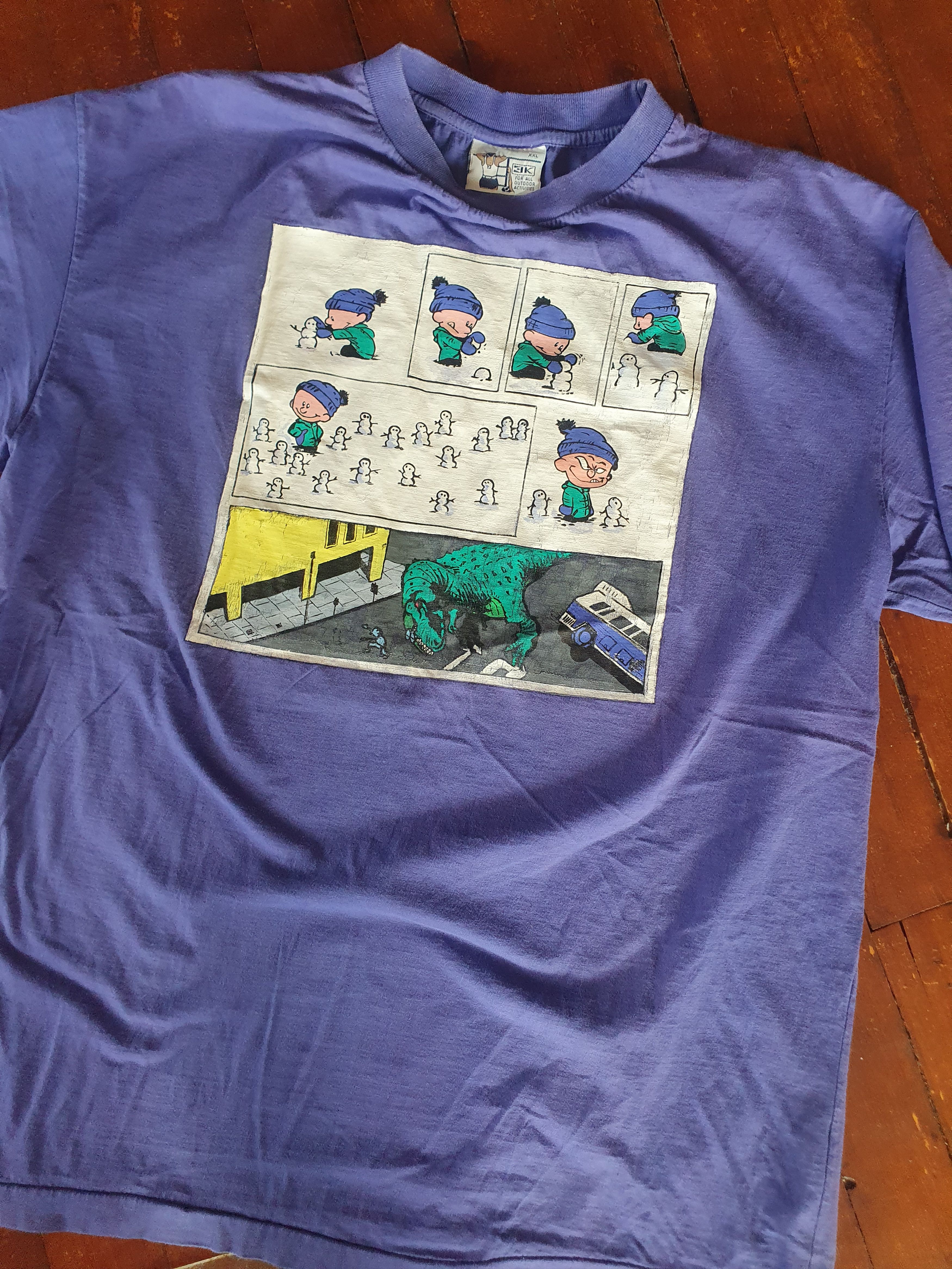 Anime × Vintage Calvin and Hobbes Snowman Comic Vintage t-shirt sz L/XL Size US L / EU 52-54 / 3 - 5 Thumbnail