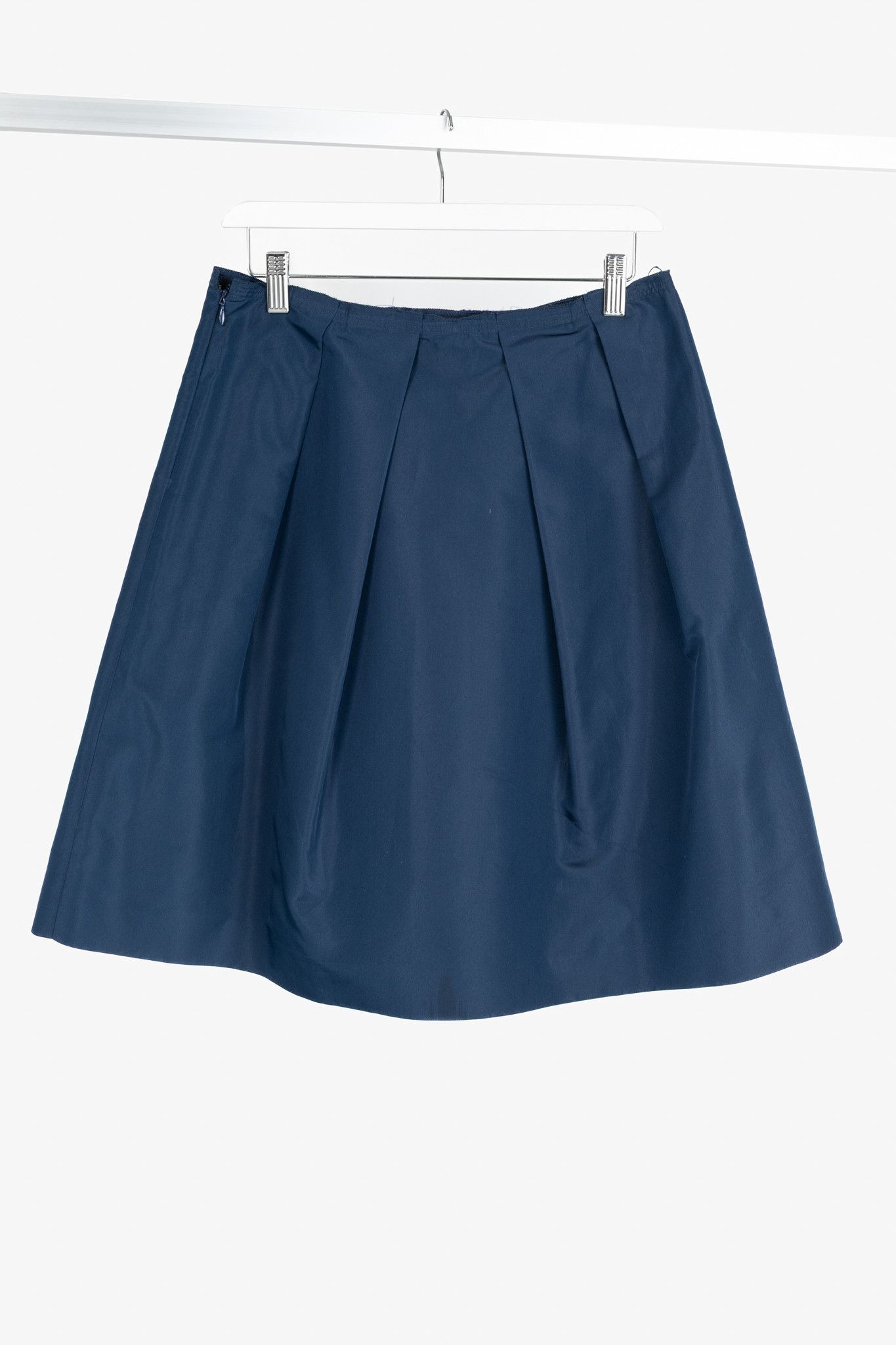 Prada Prada Blue Silk-Taffeta Pleated Flared Skirt Size 28" / US 6 / IT 42 - 2 Thumbnail