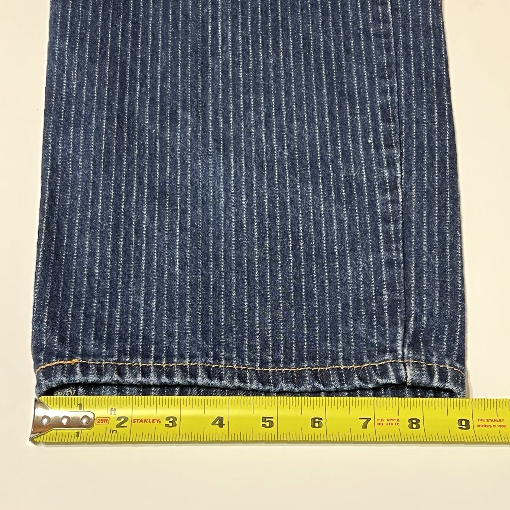 Levi's Levi's Jeans Pinstriped Low Pro Relaxed Straight Leg Womens 35x29 Denim Blue 5-Pocket Closure Button Zip Jeans Size 24" / US 00 / IT 34 - 7 Thumbnail