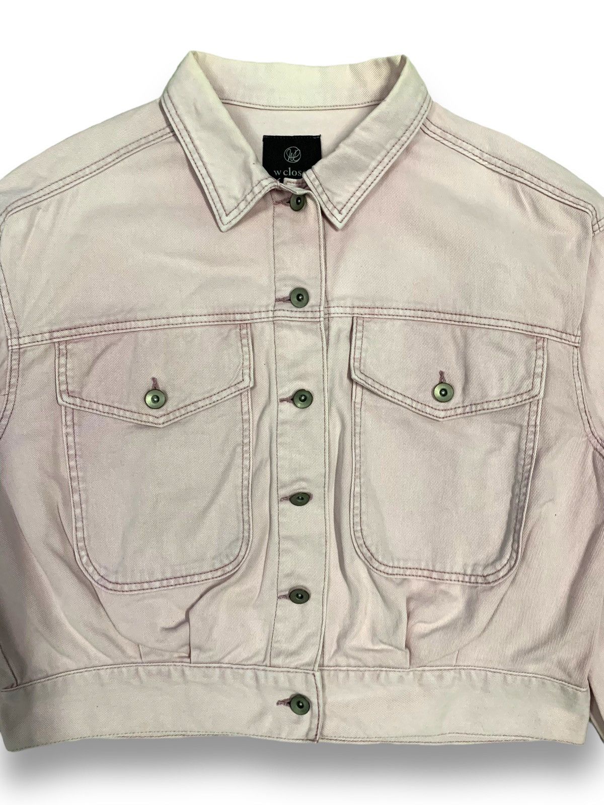 Japanese Brand Japanese Brand Faded Cropped Oversized Trucker Denim Jacket Size ONE SIZE - 4 Thumbnail