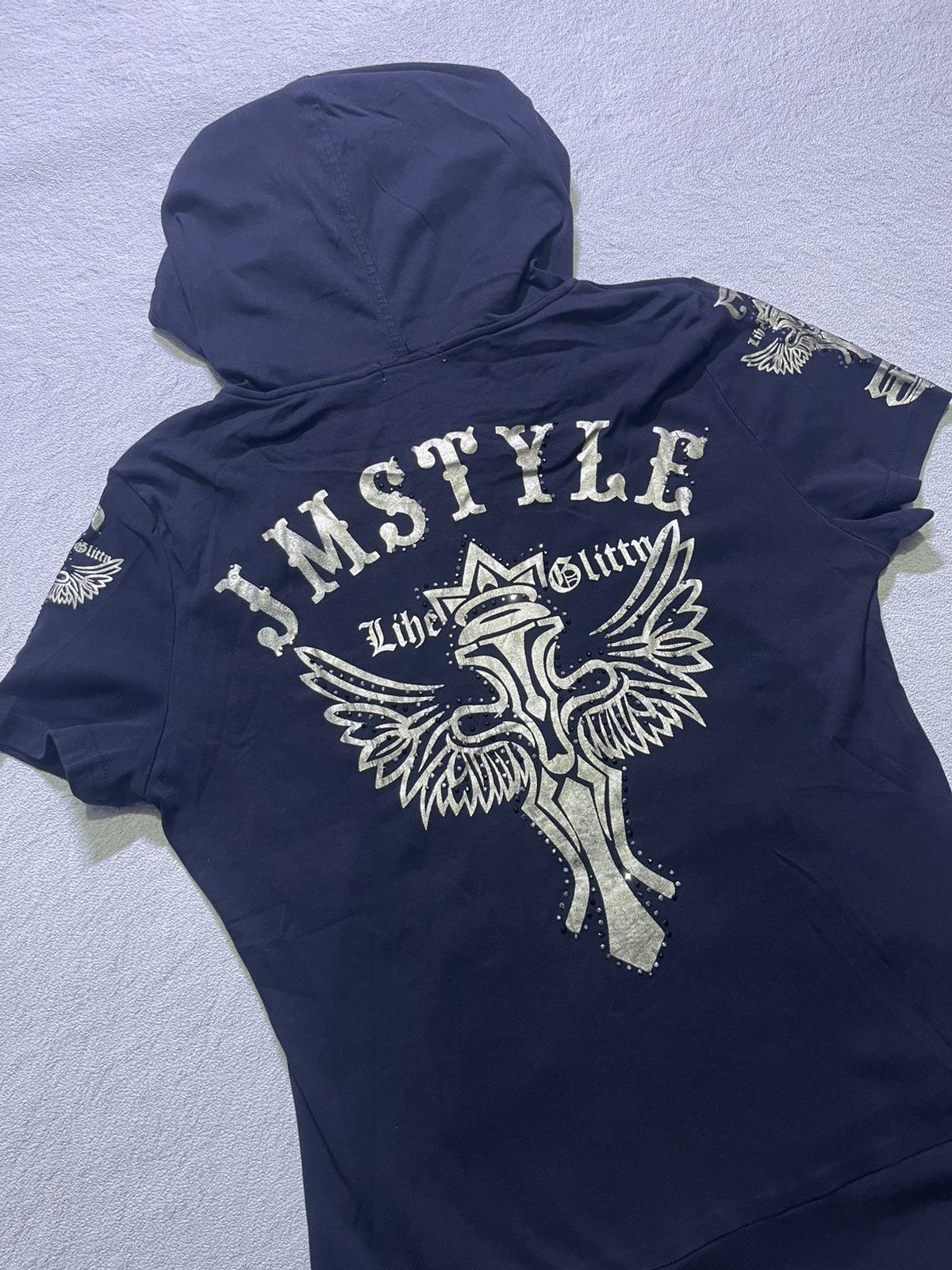 Japanese Brand Y2K JMSTYLE short sleeve tshirt full ziper motif Size M / US 6-8 / IT 42-44 - 2 Thumbnail