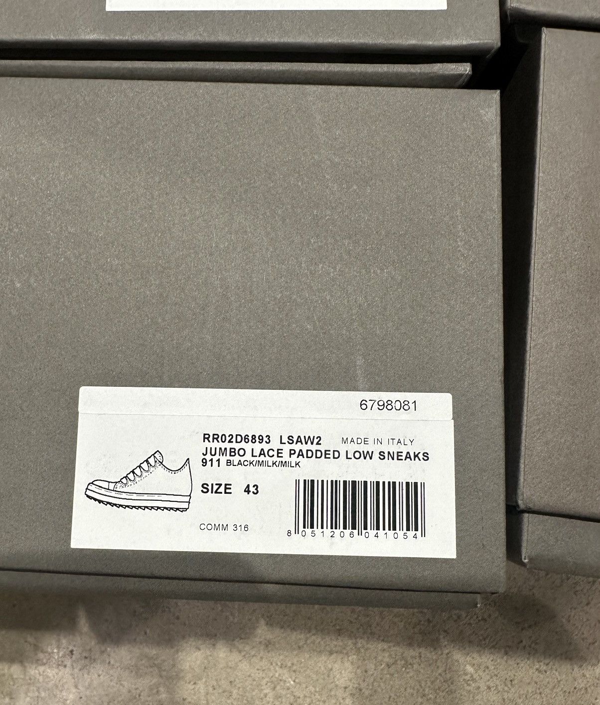 Rick Owens RICK OWENS - Jumbo Lace Padded Low Black Milk Size US 10 / EU 43 - 8 Thumbnail
