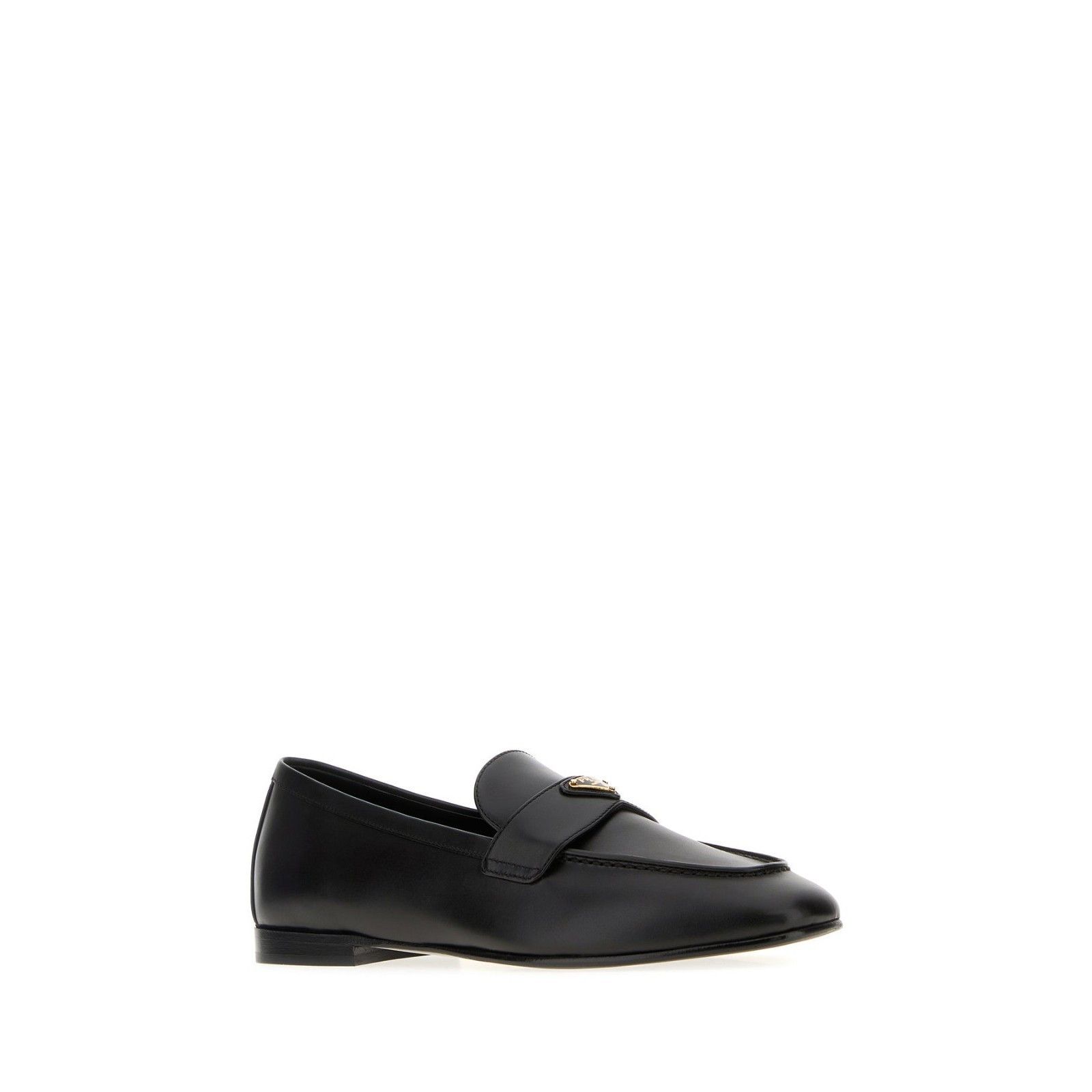 Prada PRADA Triangle Black Leather Loafers New And Authentic (Wome Size US 11 / IT 41 - 2 Thumbnail