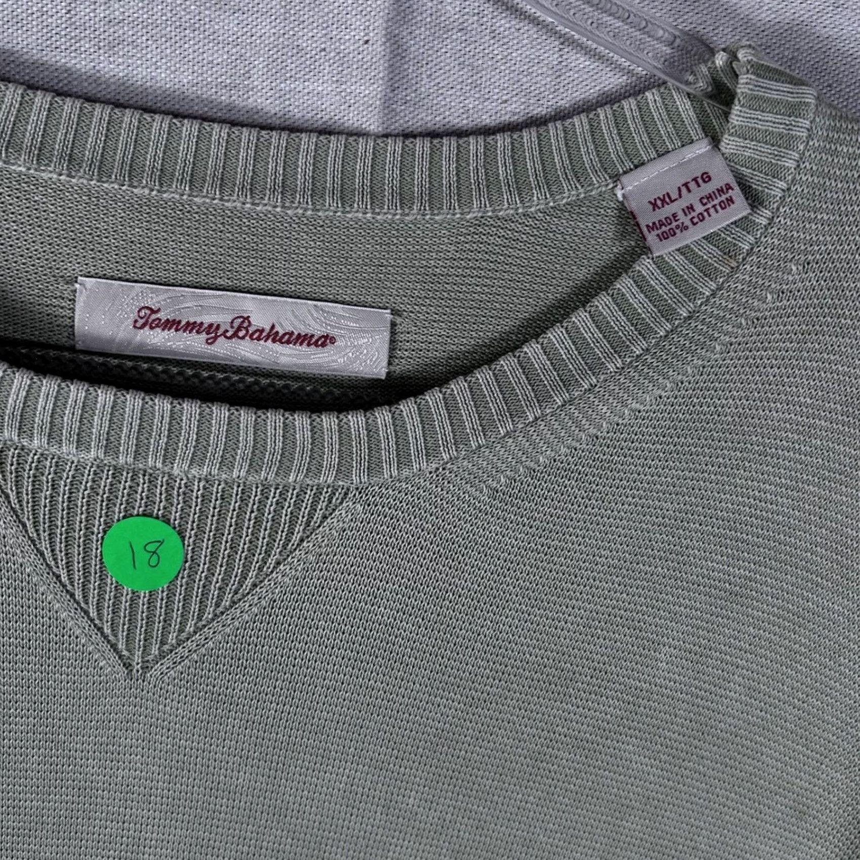 Tommy Bahama Tommy Bahama Mens 2XL Sage Green Crew Neck Knit Sweater Shirt Long Sleeve Pullover Cotton 100% Casual Size US XXL / EU 58 / 5 - 2 Thumbnail