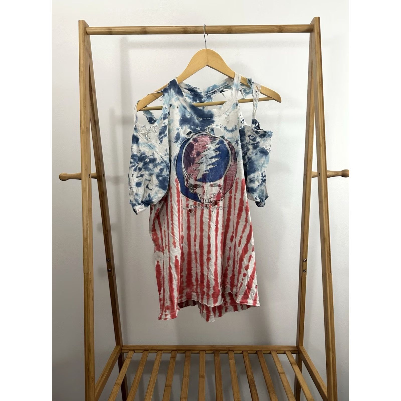 Thrasher VTG 80s Grateful Dead Steal Your Face Thrashed Distressed Worn Tie Dye T-Shirt M Men Multicolor Short Sleeve Size M Size US M / EU 48-50 / 2 - 2 Thumbnail