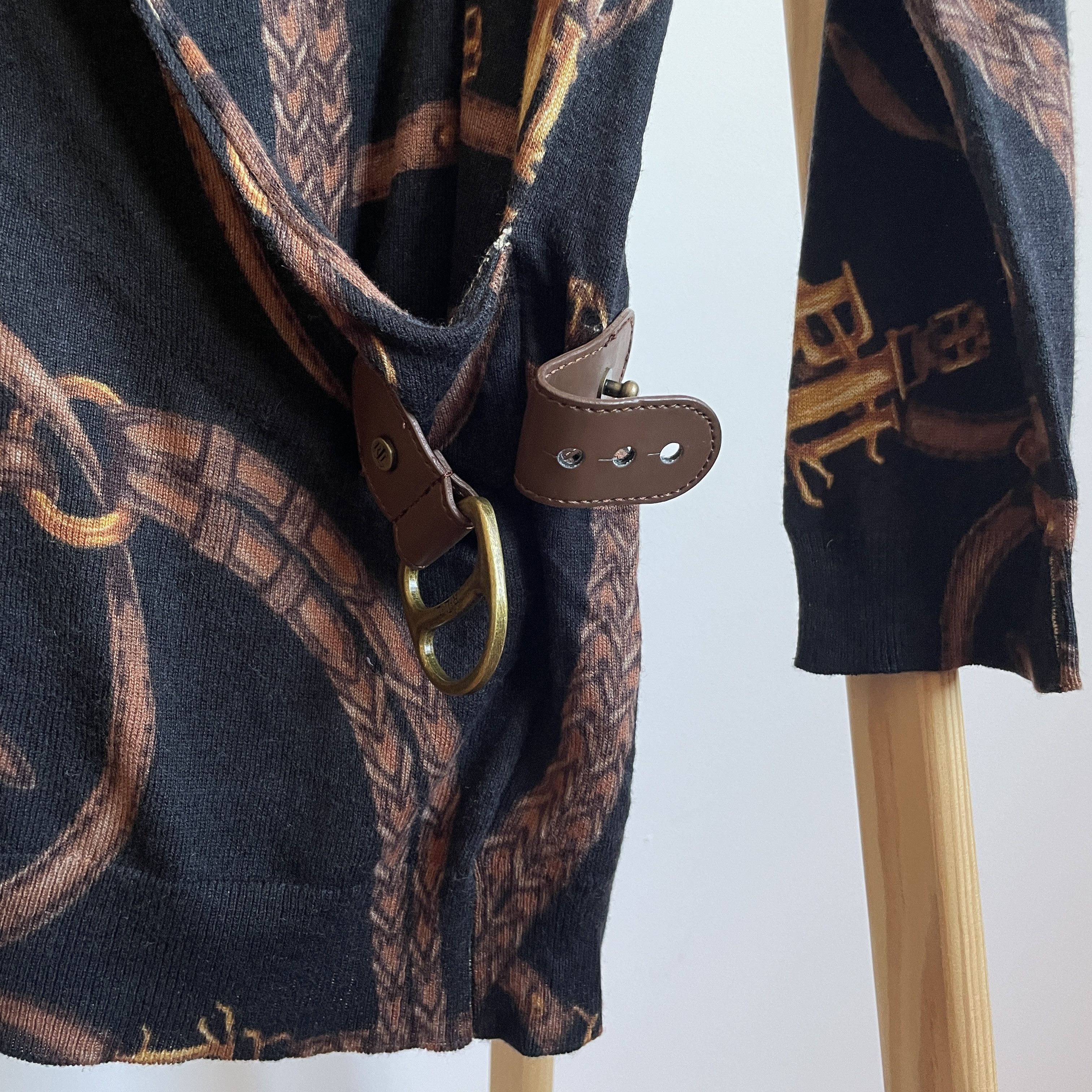 Lauren Ralph Lauren Lauren RL Womens Wrap Equestrian Bridle Print Sweater Size M / US 6-8 / IT 42-44 - 7 Thumbnail