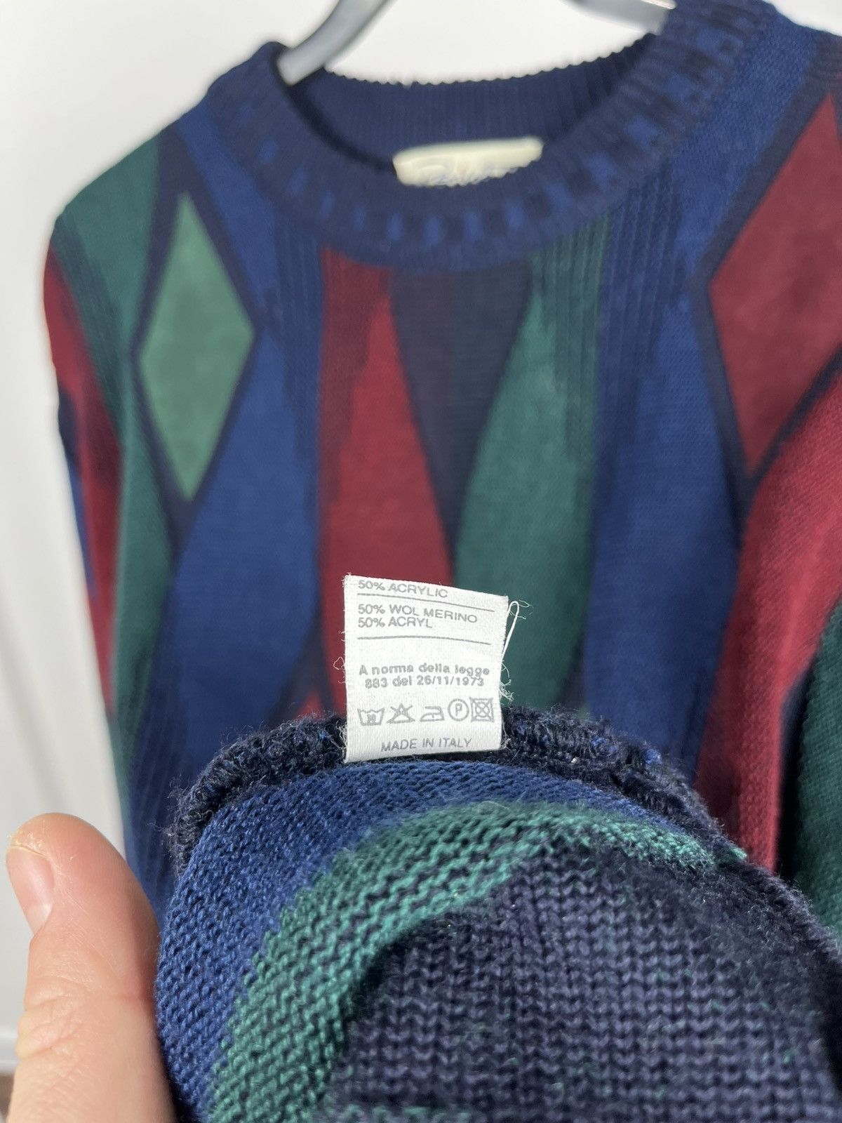 Other Vintage Italian Knit Sweater Geometric Pattern Size 54 Size US L / EU 52-54 / 3 - 6 Thumbnail