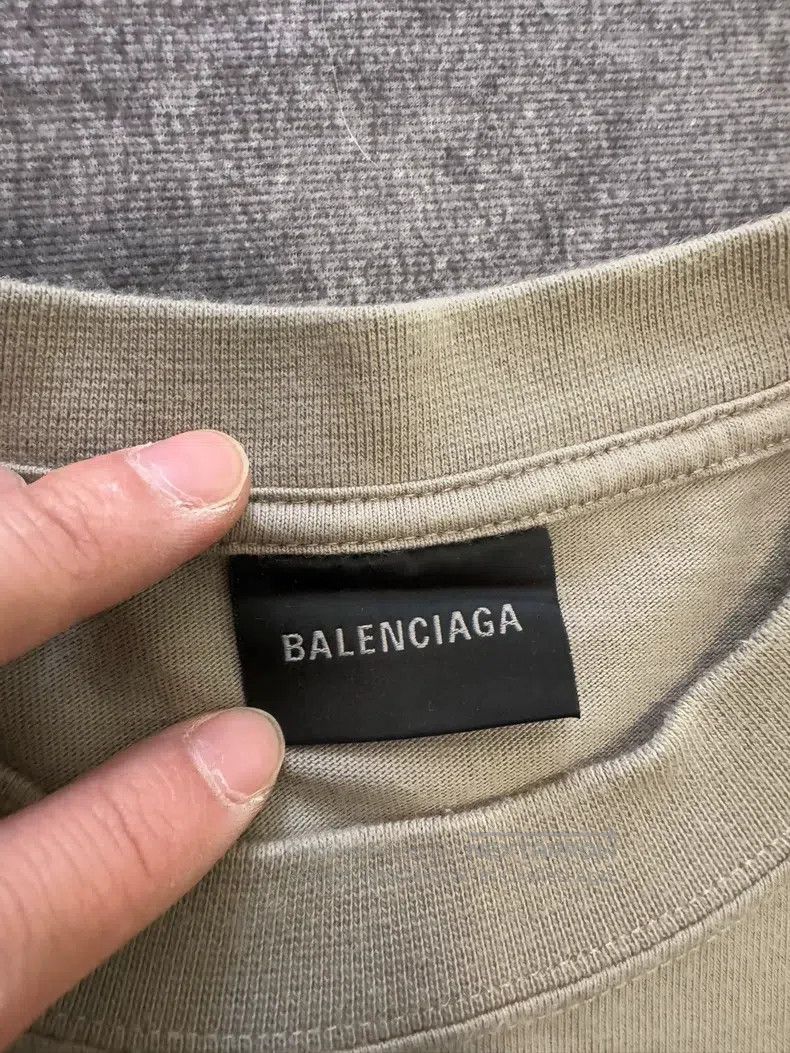 Balenciaga Balenciaga Grey Front and Back Embroidered Short Sleeve Size US L / EU 52-54 / 3 - 3 Thumbnail