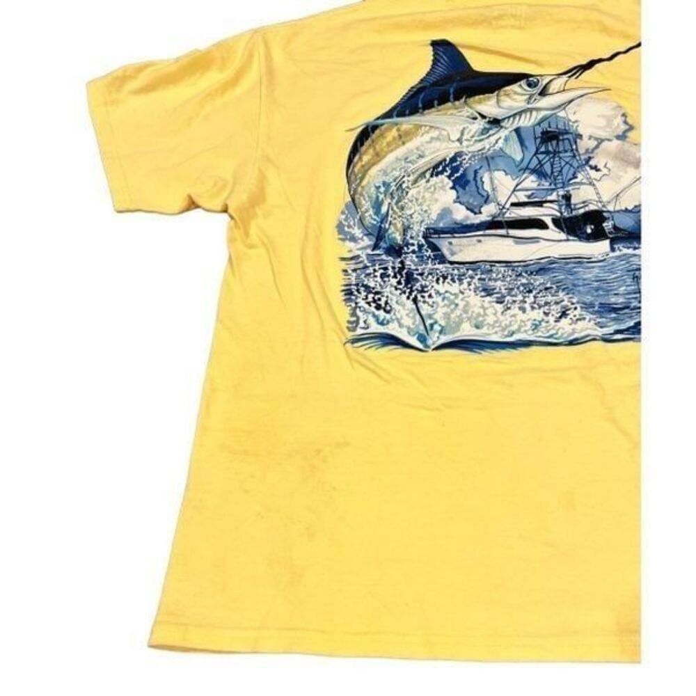 Guy Harvey Vintage Guy Harvey Marlin Boat blue-Print Yellow Tee Size US XL / EU 56 / 4 - 6 Thumbnail