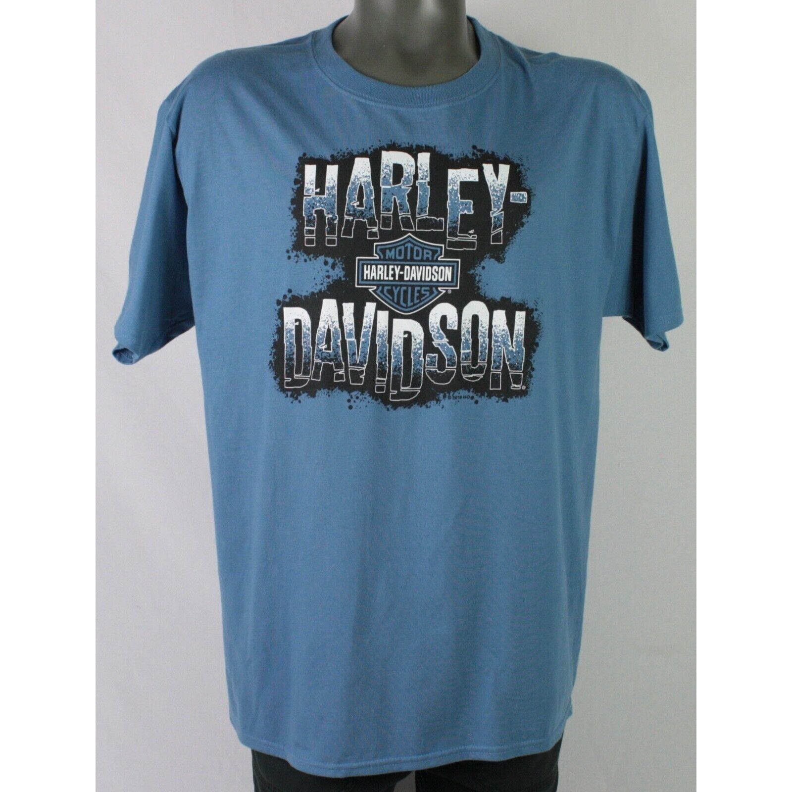 Harley Davidson × Vintage Harley Davidson Graphic Tee Double Sided Spell Out Biker Tee Size US L / EU 52-54 / 3 - 1 Thumbnail
