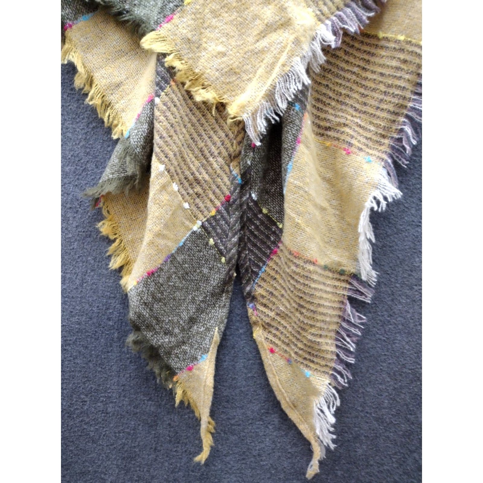 Vintage VINTAGE Plaid Blanket Warm Soft Chunky Oversized Shawl Wrap for Women Size ONE SIZE - 7 Thumbnail