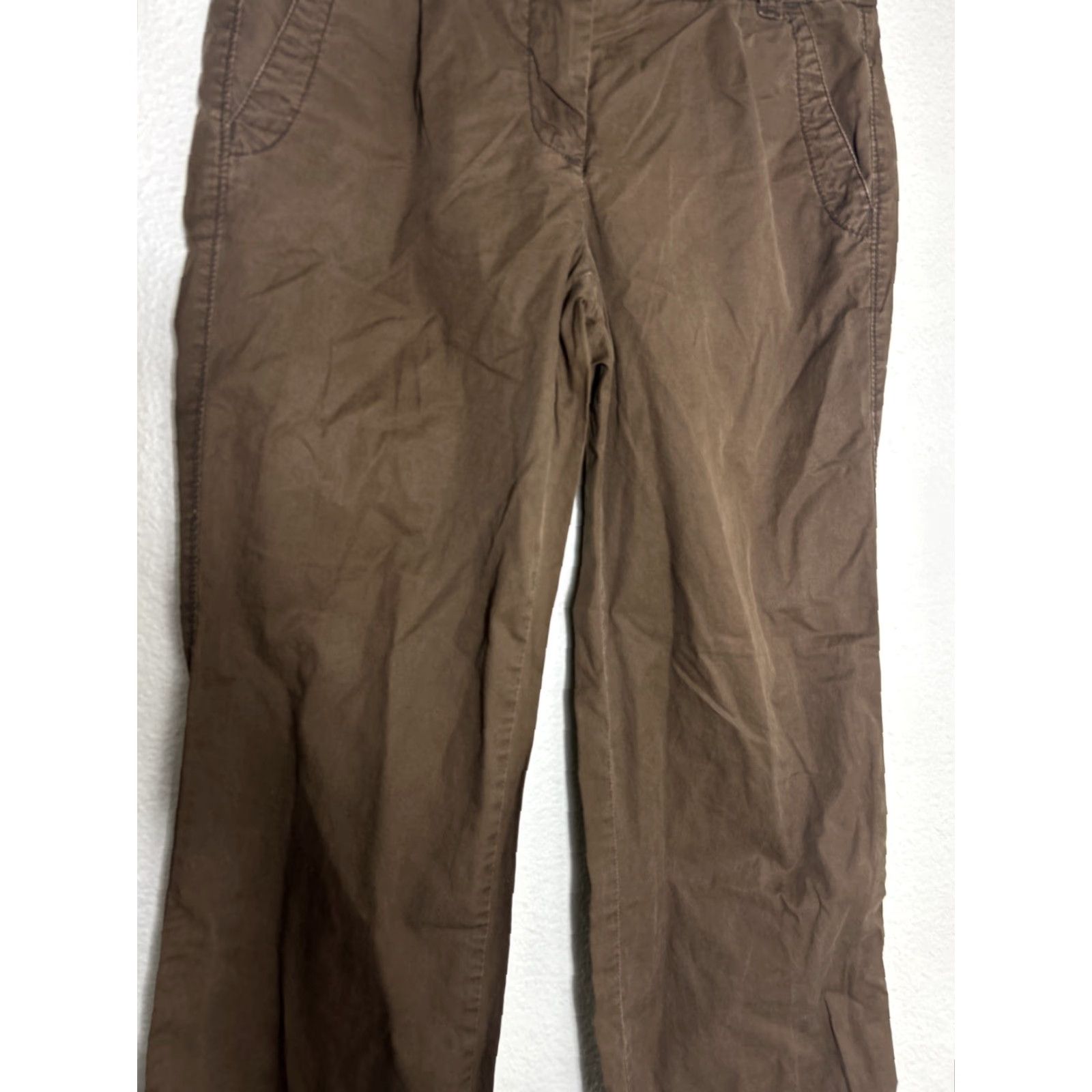 J.Crew J Crew Womens Chino Classic Twill Brown Pants Wide Leg 30x2 Size 2 Regular Size 26" / US 2 / IT 38 - 3 Thumbnail