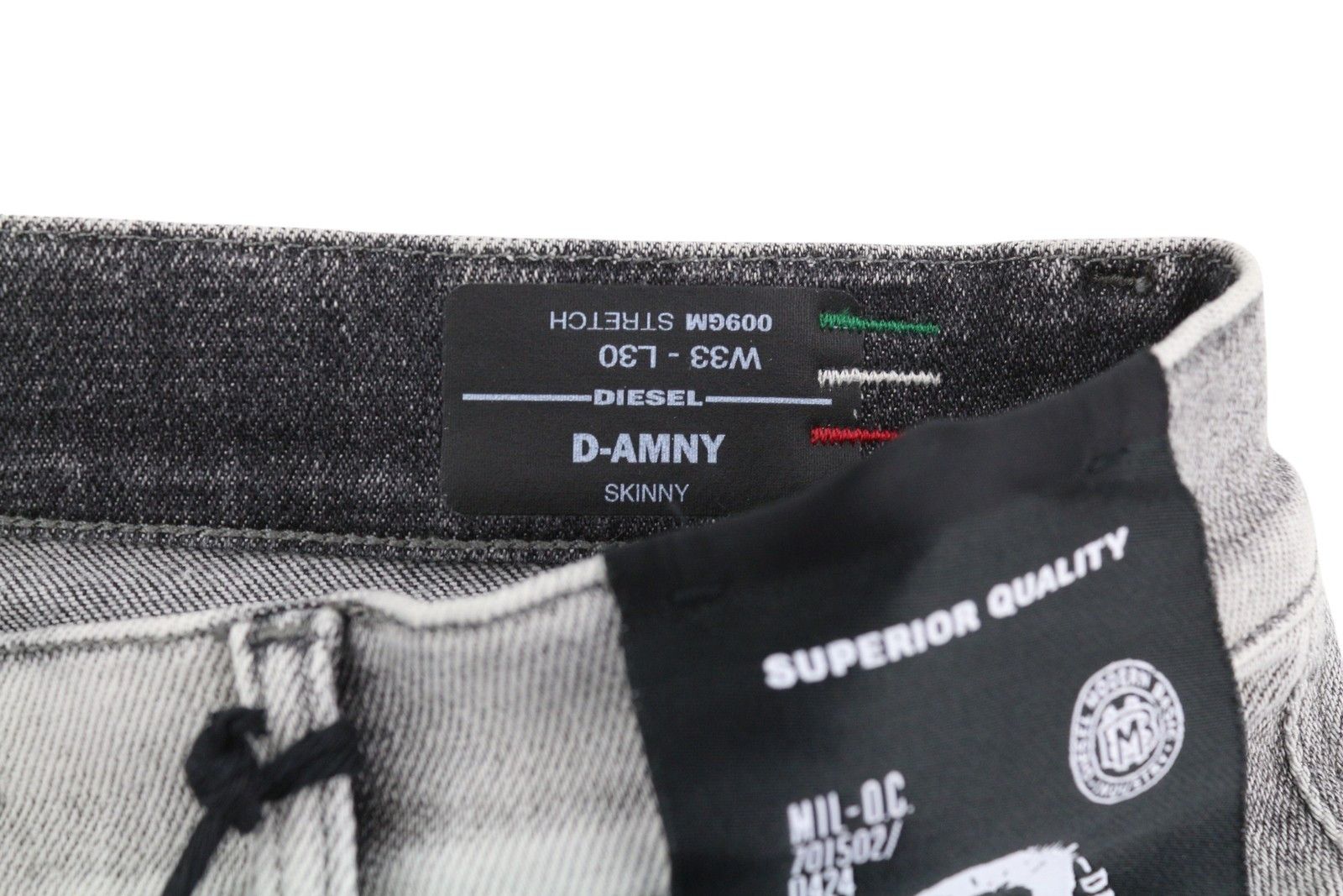 Diesel D-AMNY 009GM W33/L30 Skinny Stretch Grey Jeans 40909 Size US 33 - 10 Thumbnail