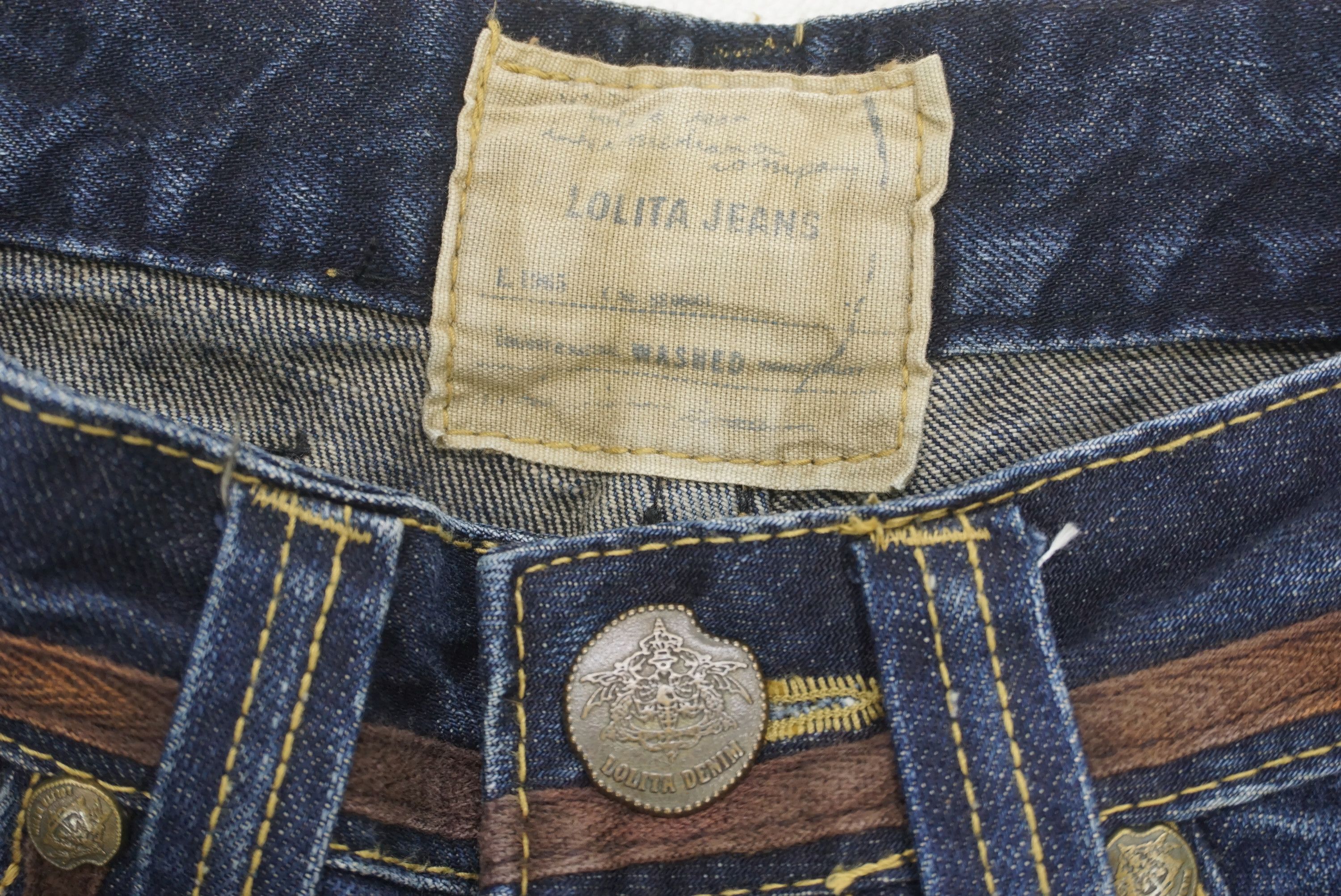 Japanese Brand LOLITA Jeans Size 29 fit W32xL33.5 Multi Zipper Baker Denim Size 29" - 10 Thumbnail