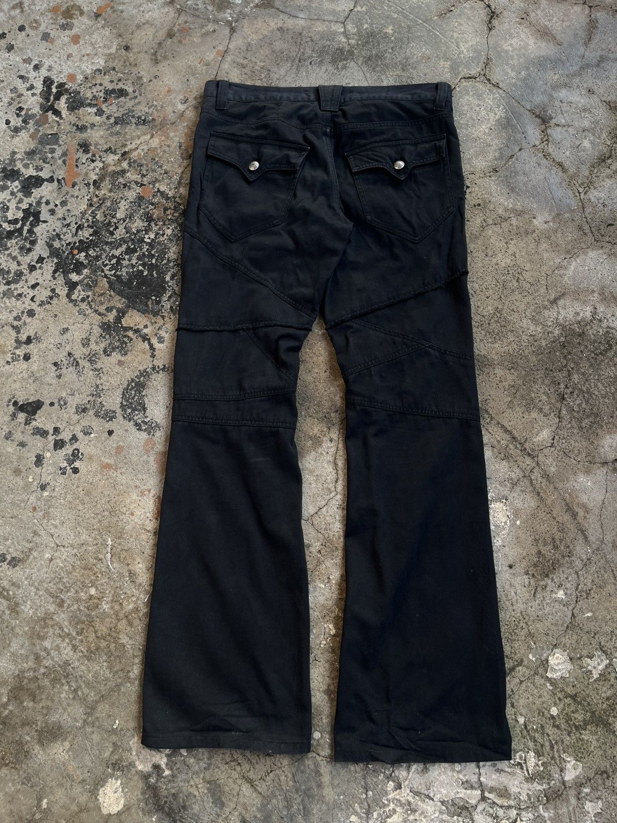 Tornado Mart 2000s JAPANESE PATTERN BREAK FLARE BOOTCUT PANTS VKEI GOTHIC Size US 30 / EU 46 - 2 Thumbnail