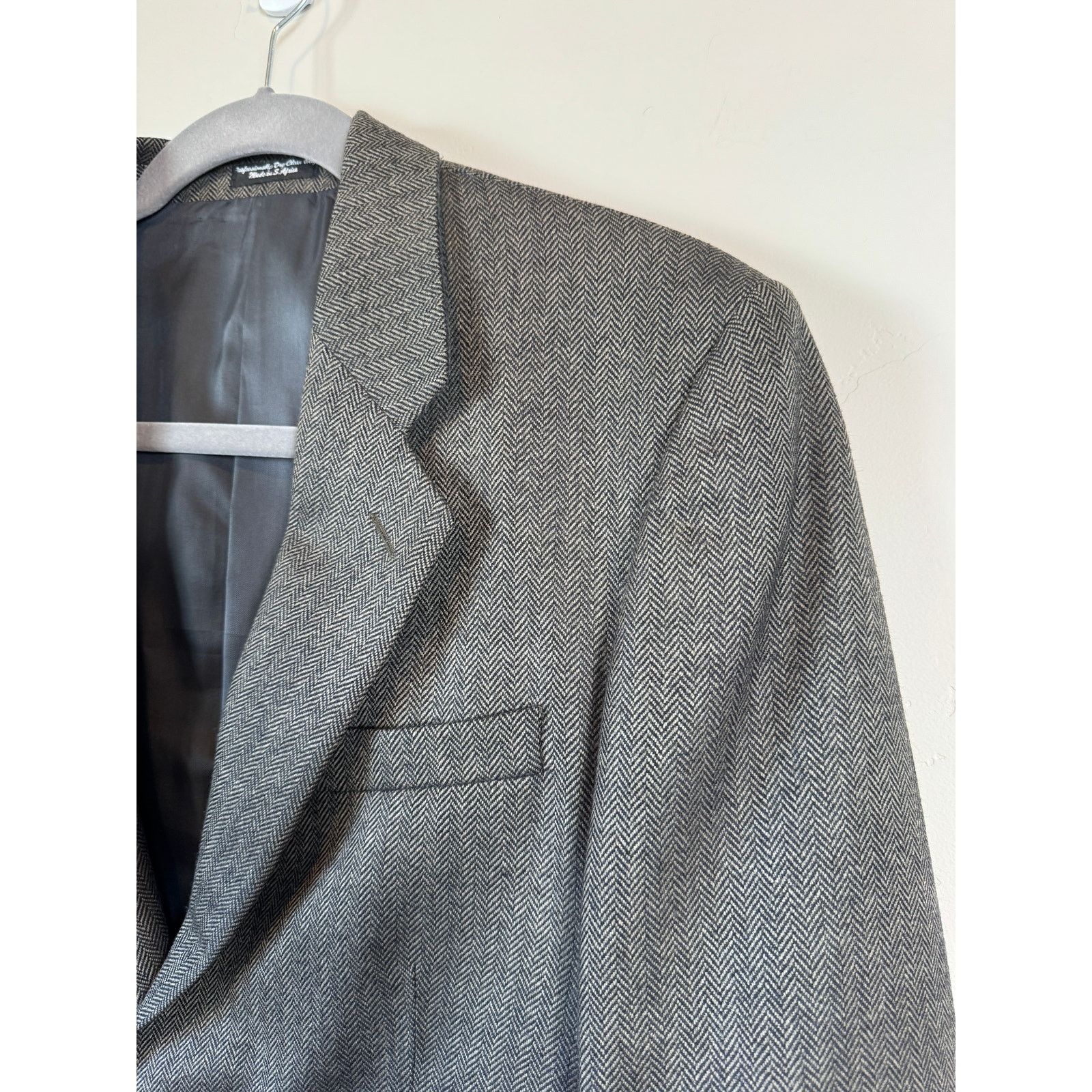 Zylos George Machado Zylos Gold Lambswool Cashmere Herringbone Blazer Poet 46R Size 46R - 6 Thumbnail
