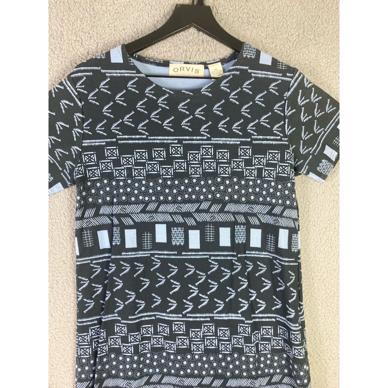 Orvis Orvis Women's XS Black Geometric T-Shirt Dress Vintage Size XS / US 0-2 / IT 36-38 - 3 Thumbnail