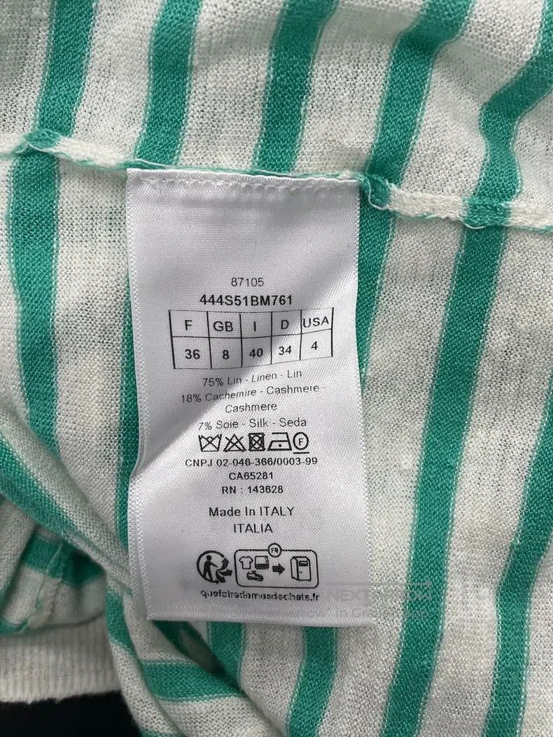 Dior Dior Green and white colour block striped five-pointed sta Size XS / US 0-2 / IT 36-38 - 5 Thumbnail