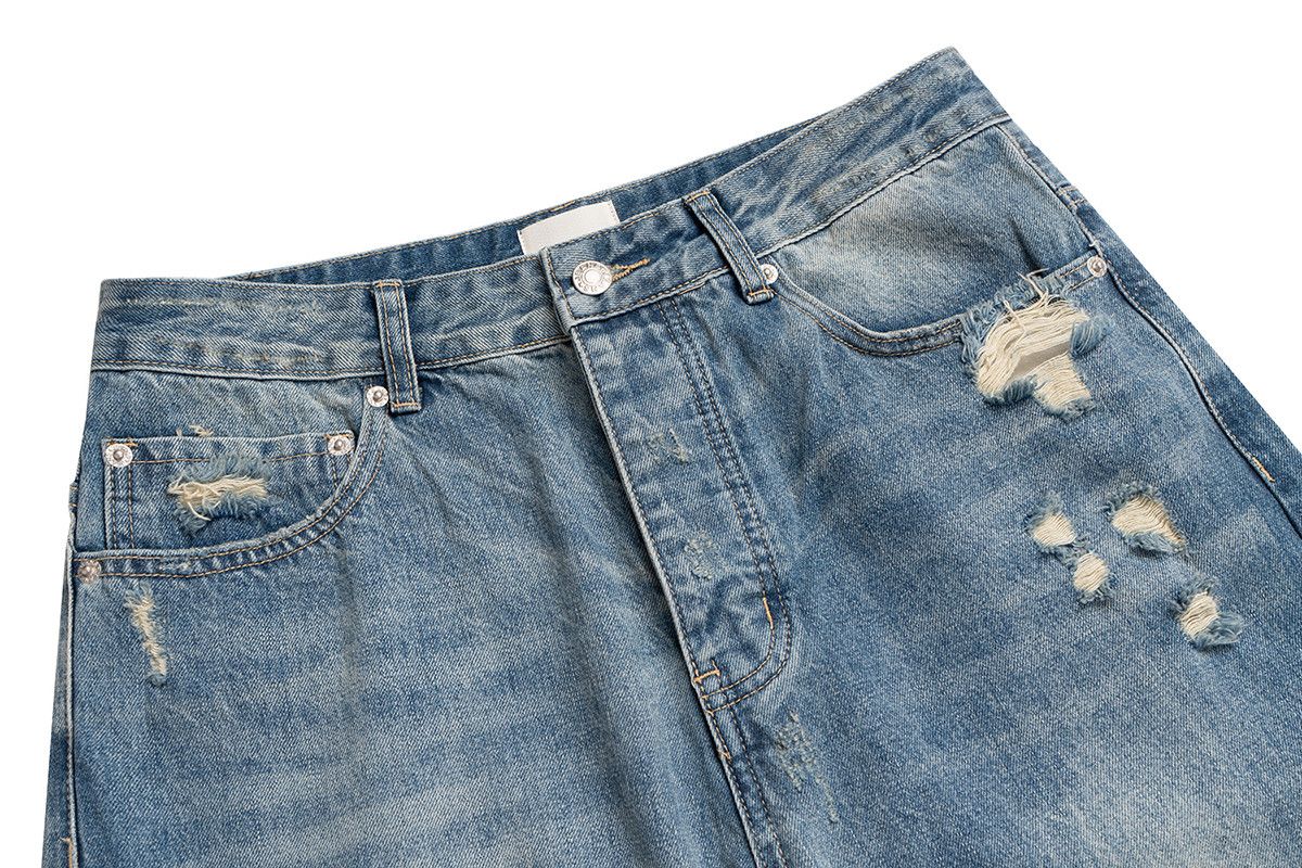Japanese Brand × Jean High street ripped frayed damage jeans Size US 31 - 6 Thumbnail