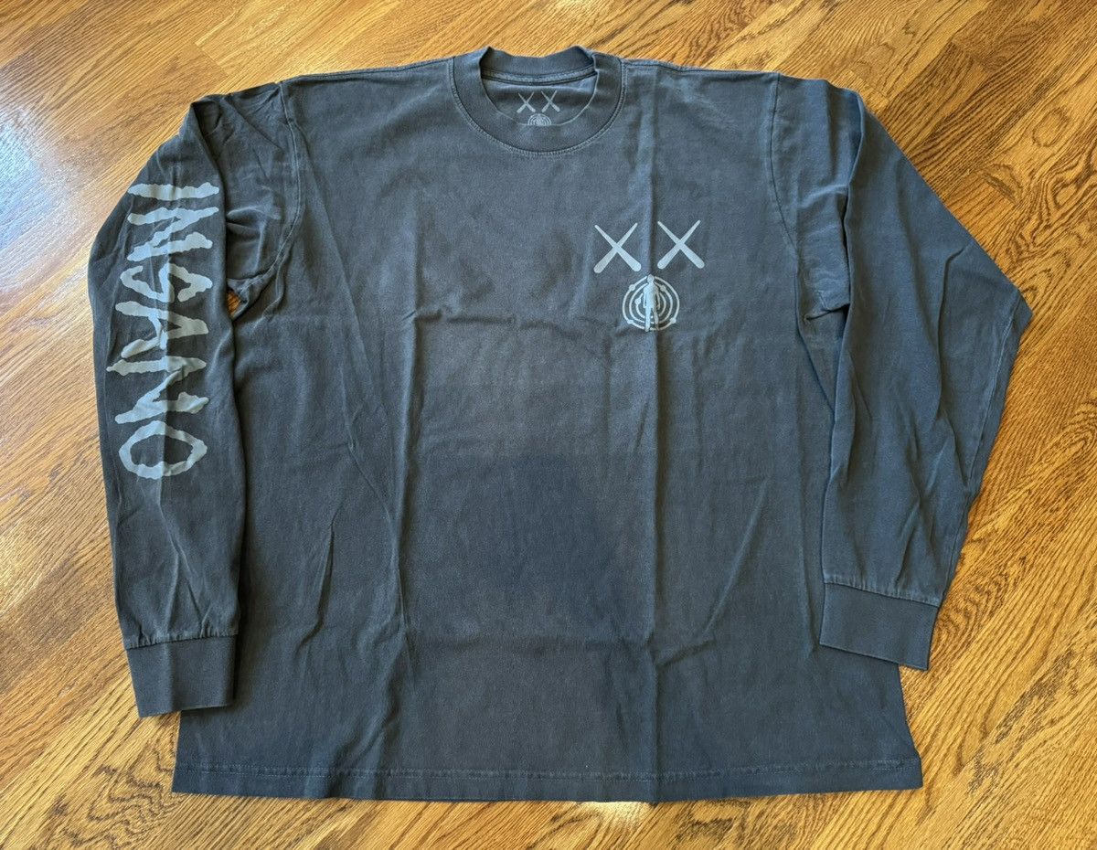 image of Extra Large Kid Cudi Kaws Inanso Black Longsleeve Tee Shirt (Size XL)