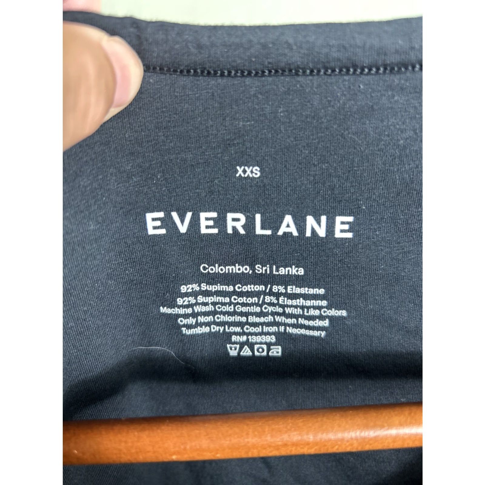 Everlane Everlane Bodysuit Shirt Woman XXS Black Henley Long Sleeve 1/2 Button Supima Cotton Size XXS / US 00 / IT 34 - 7 Thumbnail